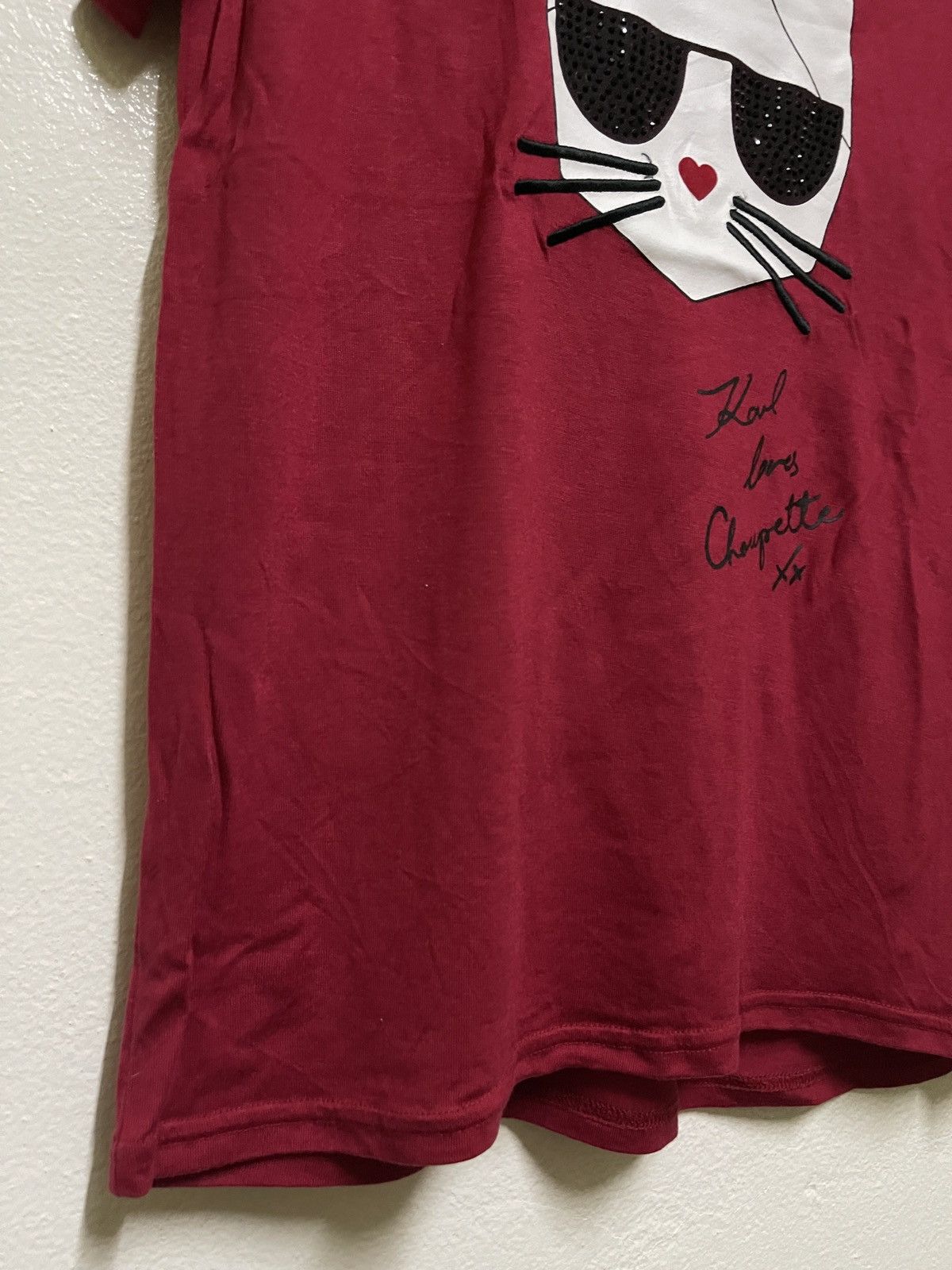 Karl Lagerfeld Karl Loves Choupette T Shirt Limited Edition Red Size XS / US 0-2 / IT 36-38 - 3 Thumbnail