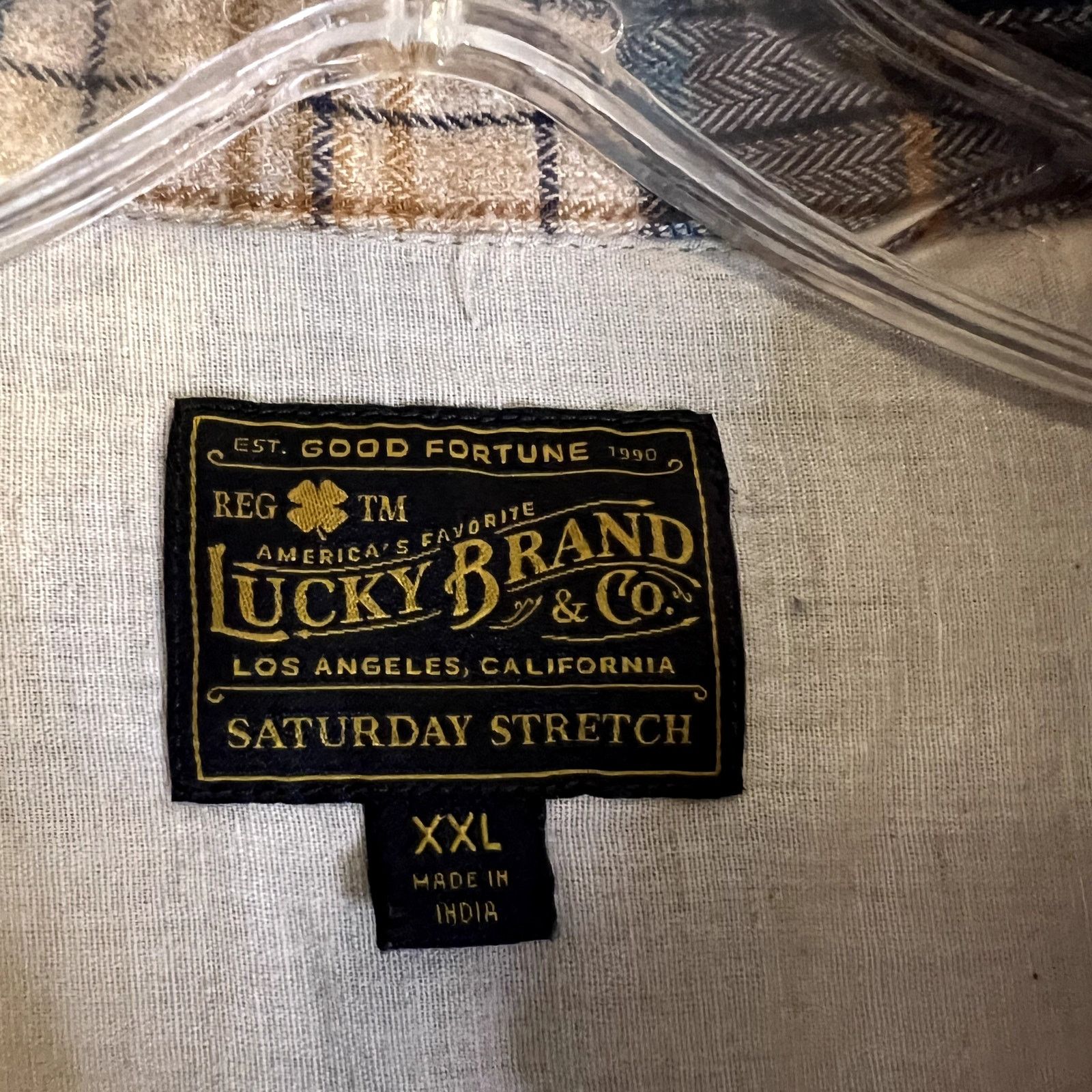 Lucky Brand Lucky Brand Plaid casual men's shirt blue beige size XXL Size US XXL / EU 58 / 5 - 2 Thumbnail