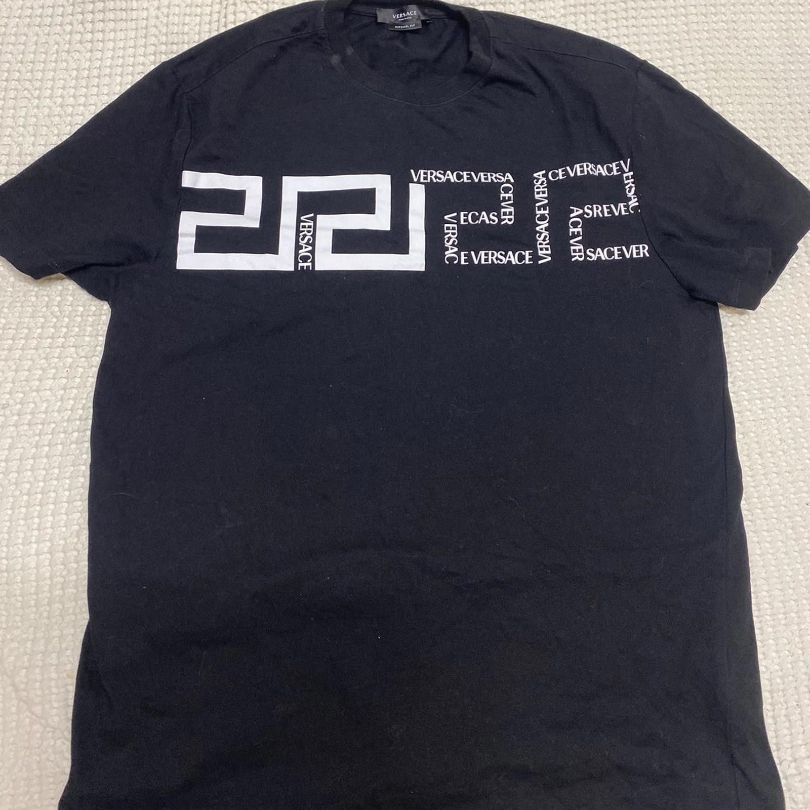 Versace Versace Black Graphic Logo Men's T-Shirt Mitchel Fit Size US S / EU 44-46 / 1 - 1 Thumbnail