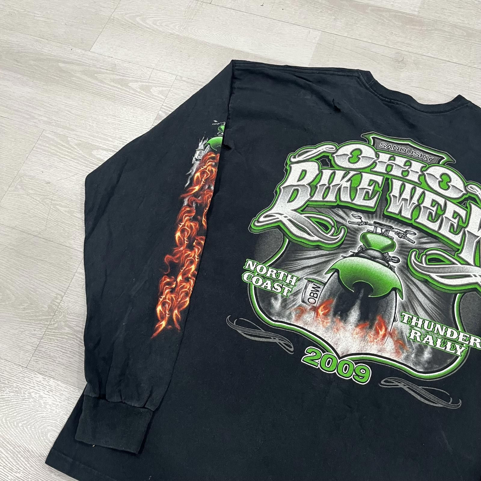Other Vintage 2009 Ohio Bike Week Long Sleeve - Men’s Large Size US L / EU 52-54 / 3 - 3 Thumbnail