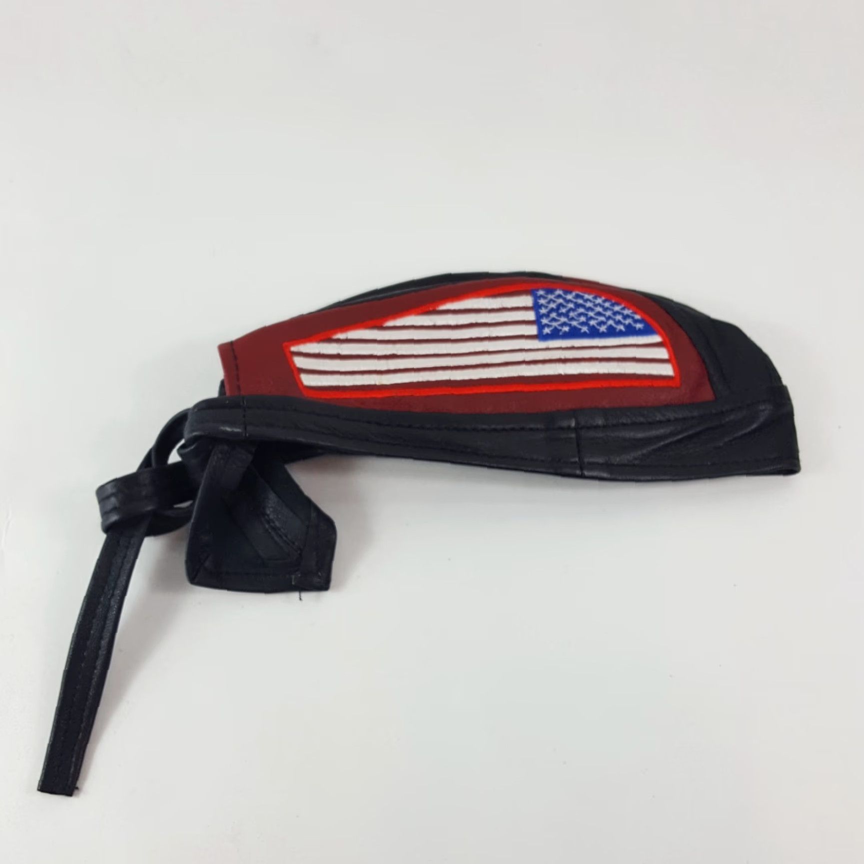 Vintage VINTAGE Sheep Leather USA Flag Motorcycle Skull Cap Headwrap Men One Size Black 90s Biker Skull 80s Y2K Athletic Outdoor Size ONE SIZE - 4 Thumbnail