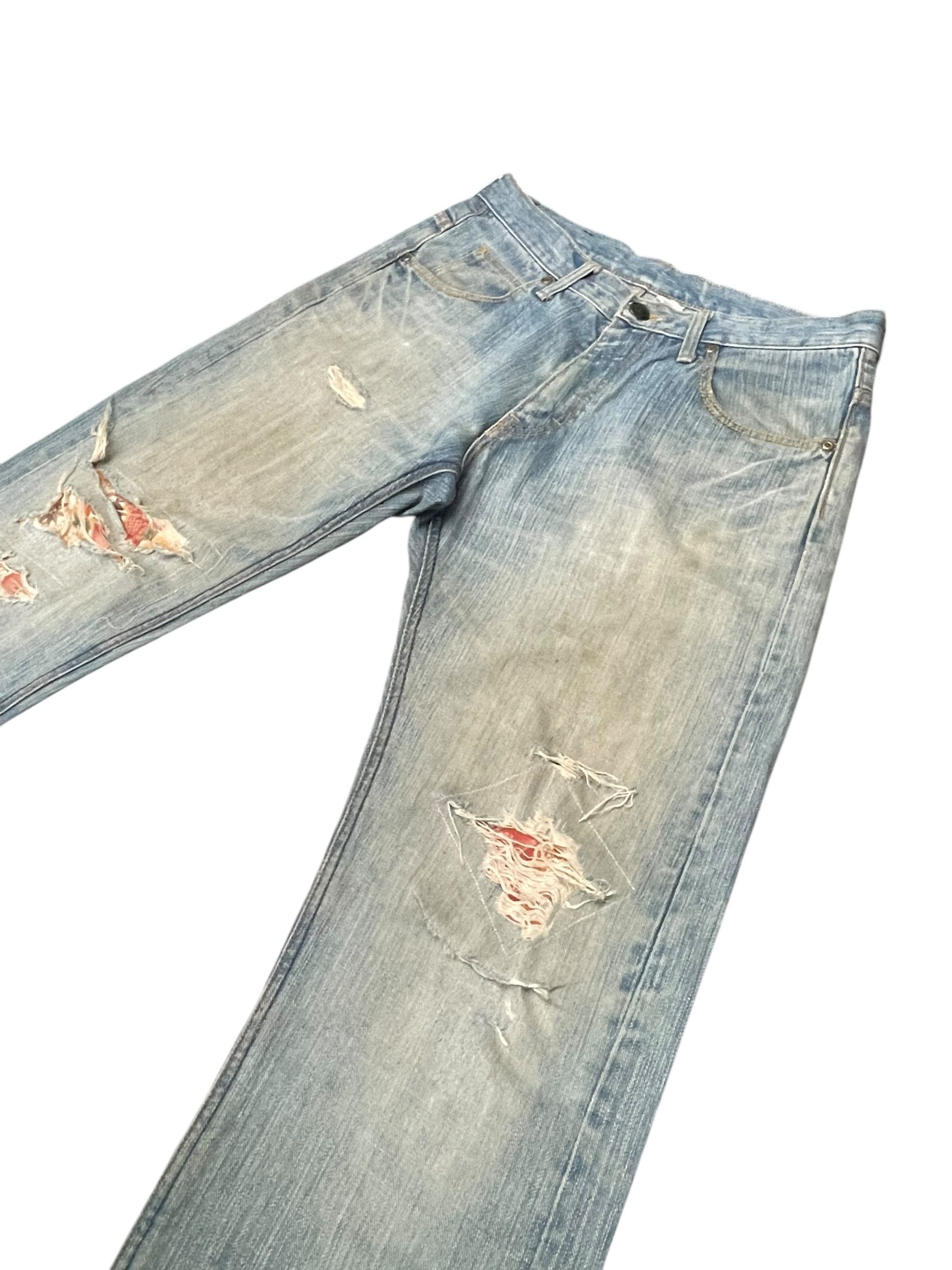 Lee Vintage Lee 101 Faded Distresed Patched Size US 32 / EU 48 - 2 Thumbnail