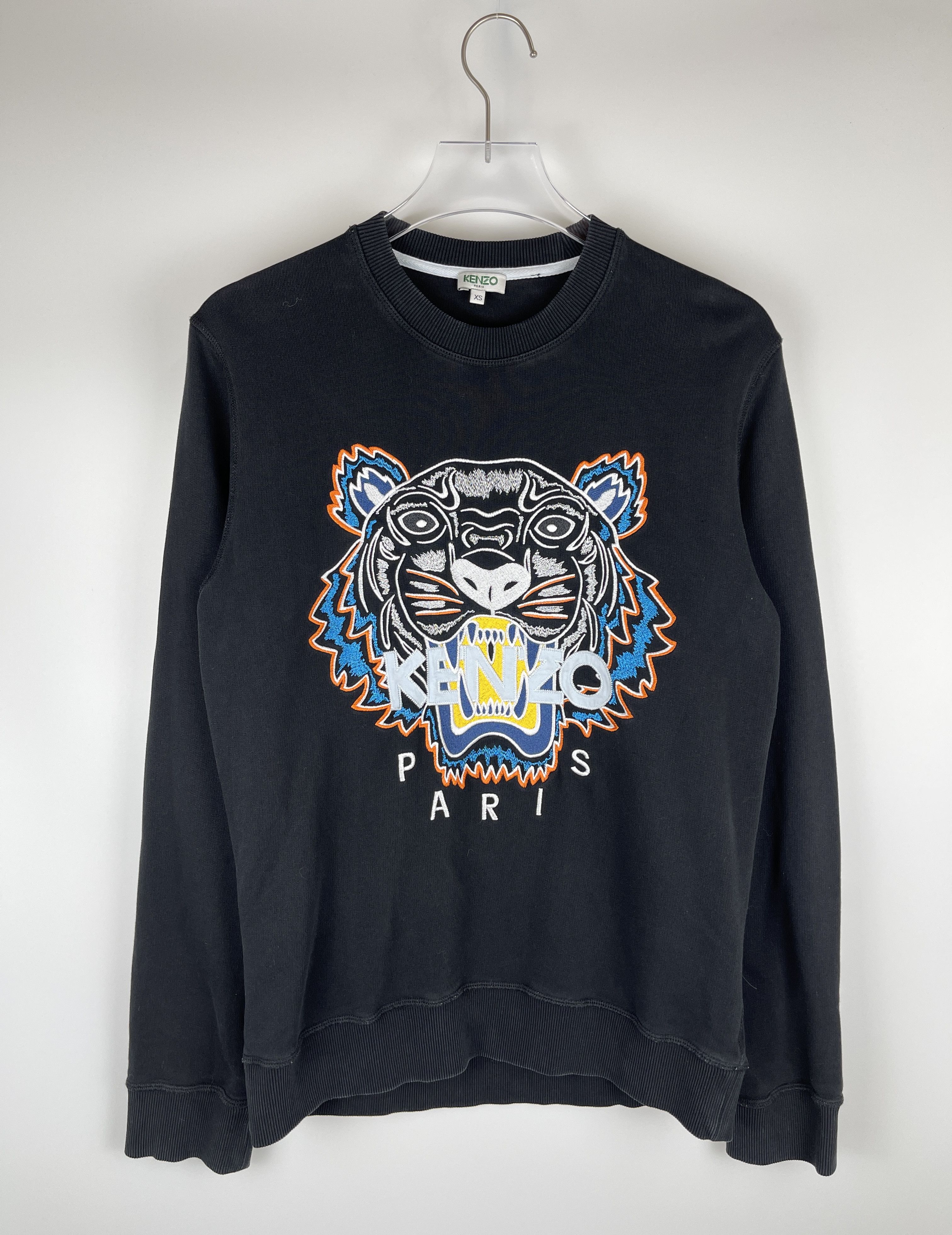 image of Kenzo Basic Tiger Crewneck Sweatshirt in Black, Men's (Size XS)