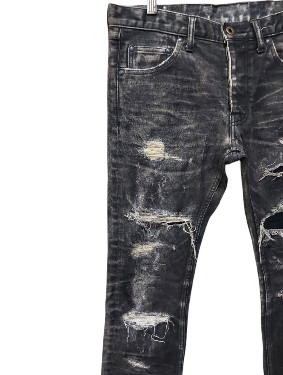 Isamu Katayama Backlash THRASHED ISAMU KATAYAMA BACKLASH PYTHON LEATHER FLARE TYPE Size US 32 / EU 48 - 3 Thumbnail