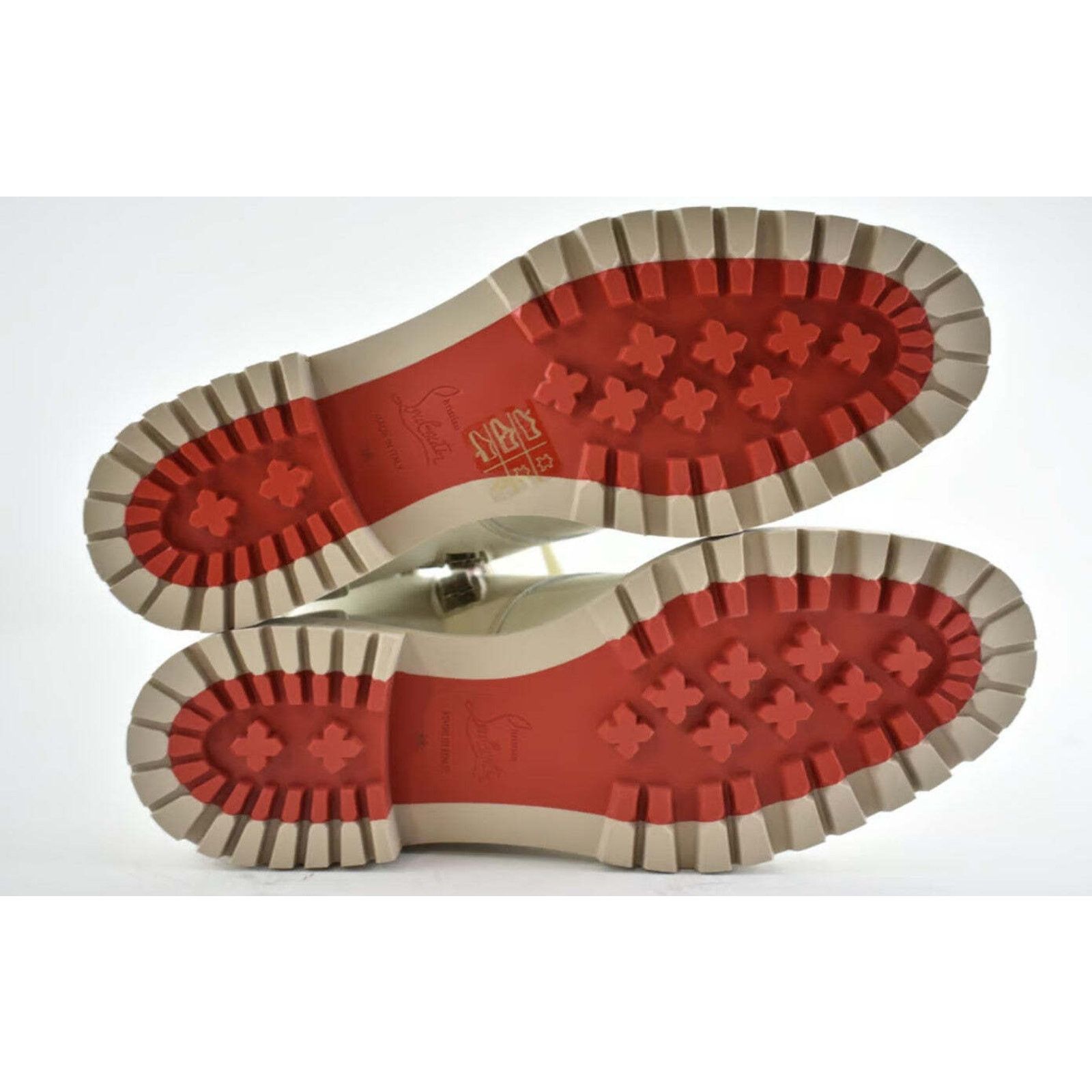 Christian Louboutin Christian Louboutin Winter Spikes Flat White Calf Leather Size US 8 / IT 38 - 9 Thumbnail