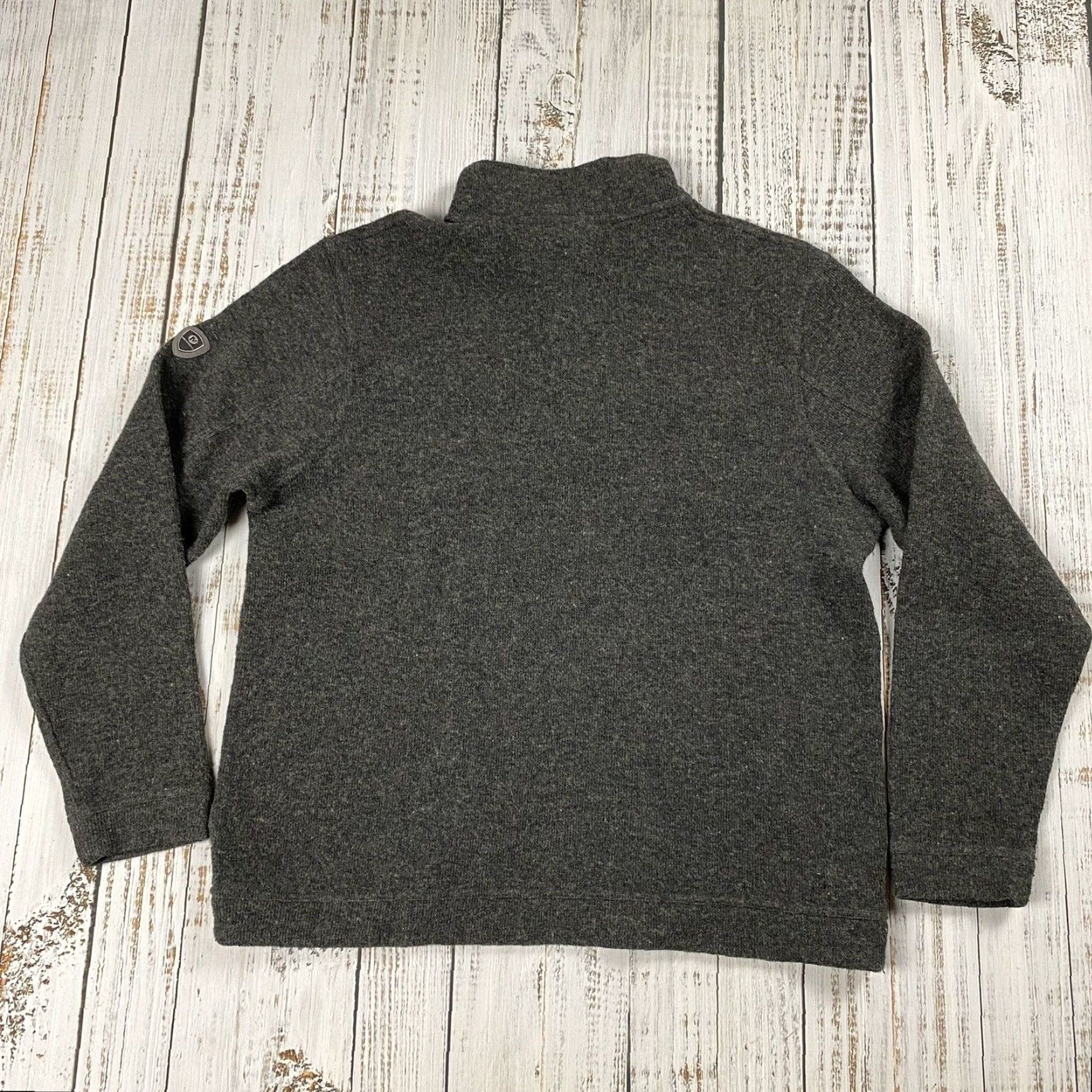 Merrell Merrell Sweater Womens XL Gray Knit Hiking Mock-Neck Pullover 4-Button Pockets Size XL / US 12-14 / IT 48-50 - 6 Thumbnail