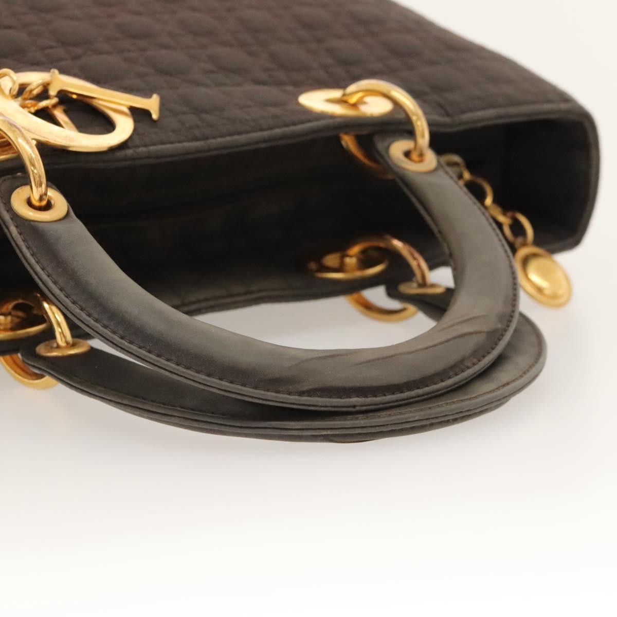 Dior DIOR Canage Hand Bag Nylon Brown Gold Size ONE SIZE - 7 Thumbnail