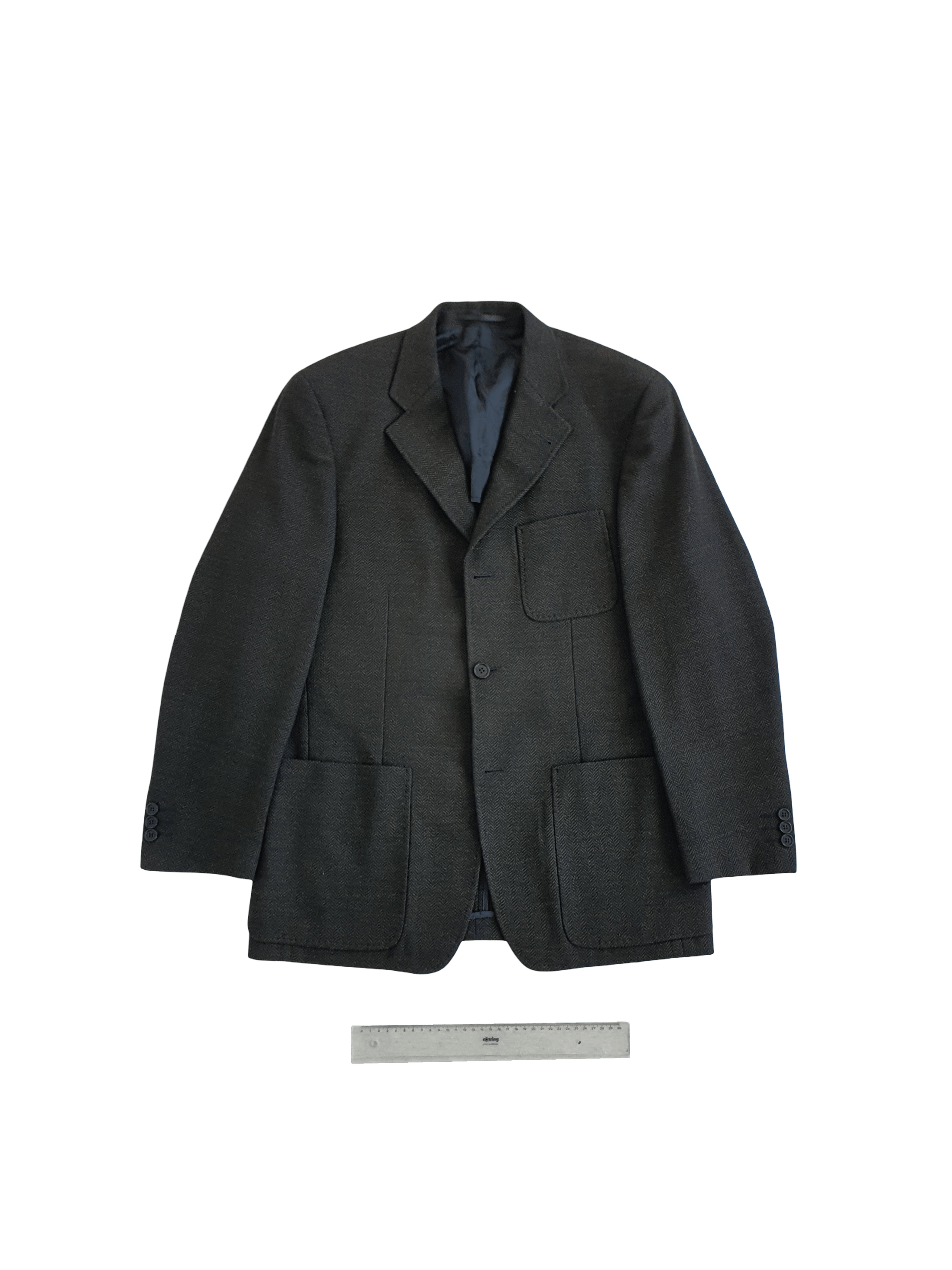 Balmain Blazer Sports Coat Suit Jacket - Vintage - Herrinbone Size 40R - 1 Thumbnail