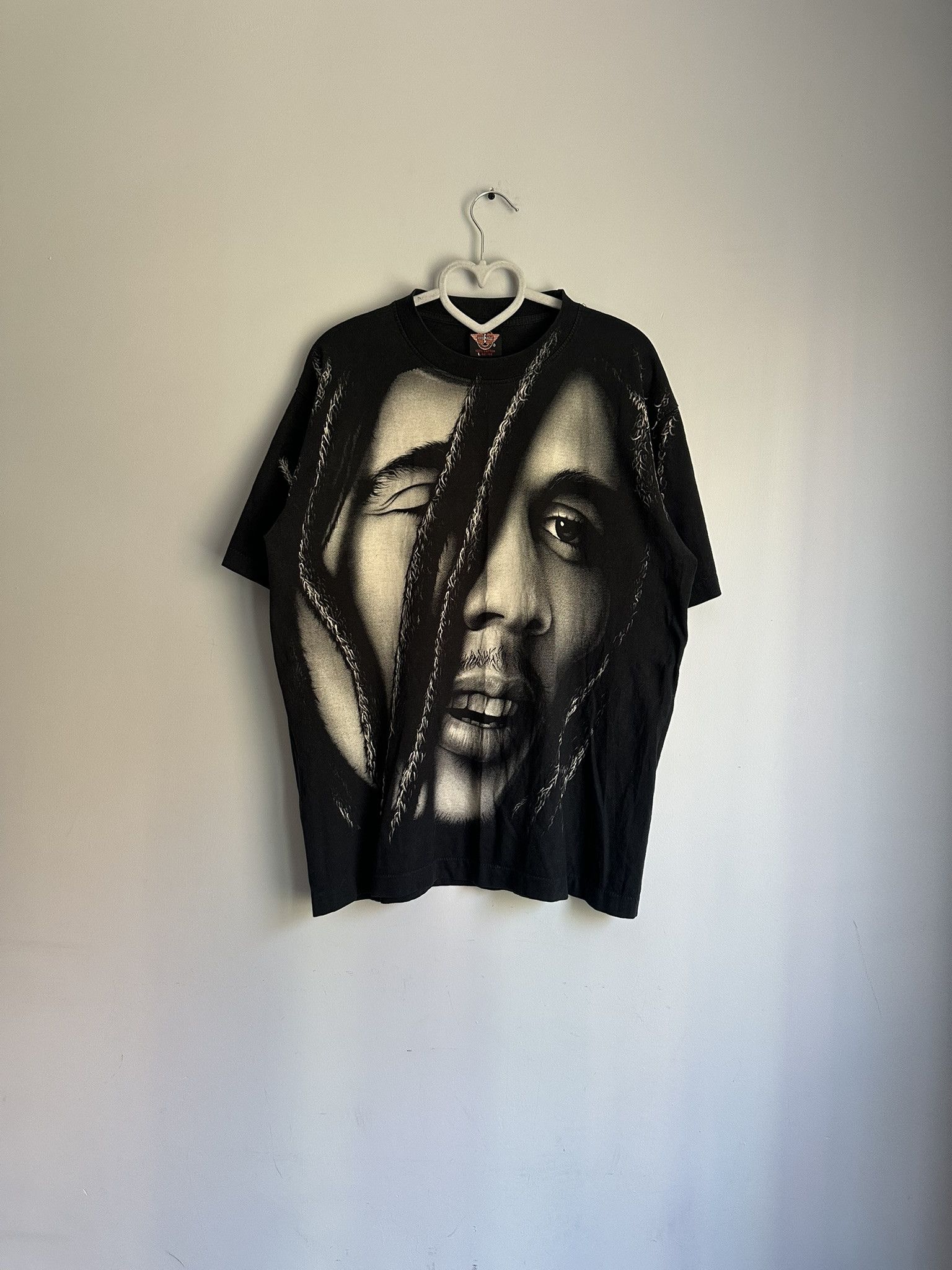 Band Tees × Vintage Vintage T-Shirt Bob Marley Full Print Y2K 90s Size US L / EU 52-54 / 3 - 1 Thumbnail
