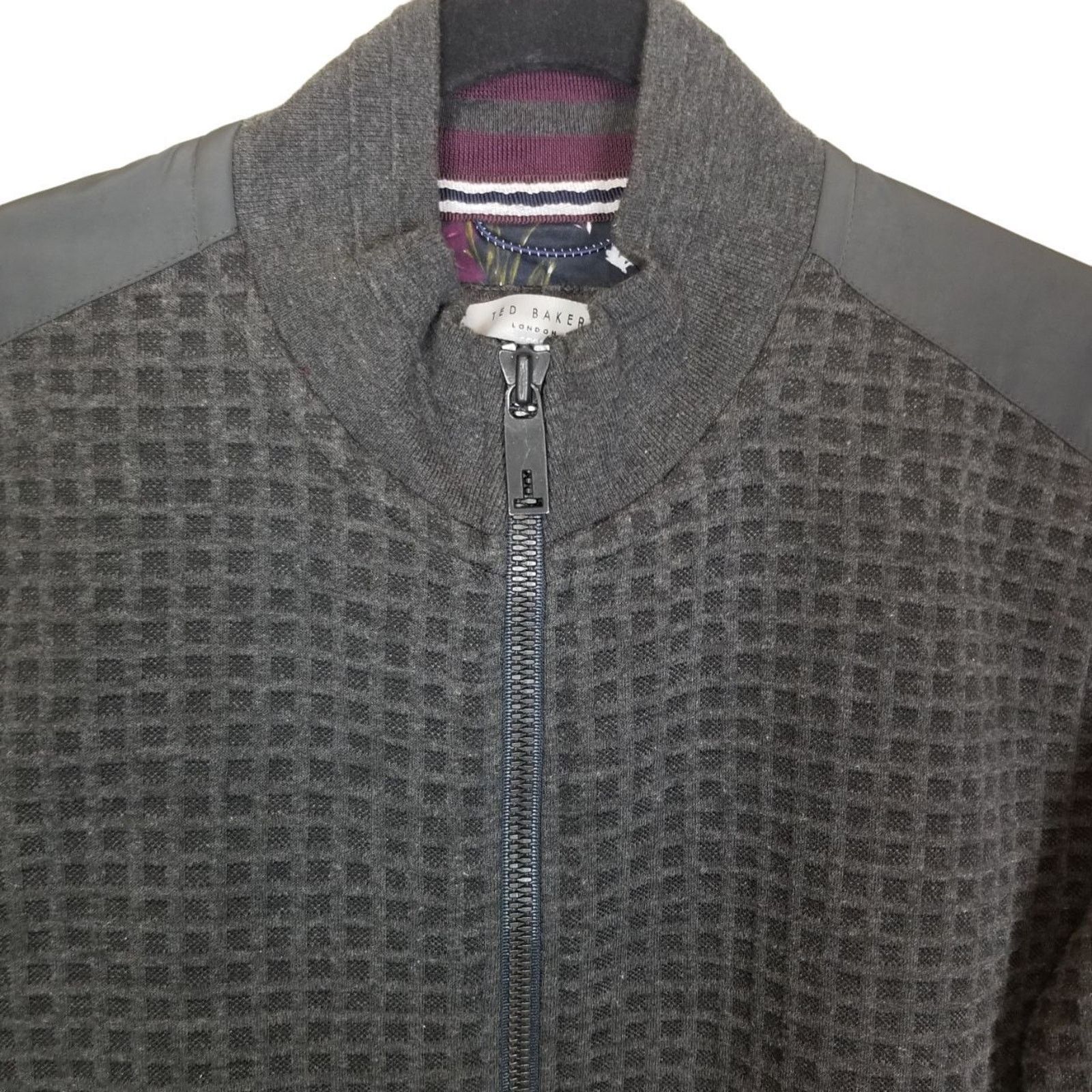 Ted Baker Ted Baker Mens London Narn Waffle Knit Quilted Zip Jacket Size US L / EU 52-54 / 3 - 2 Thumbnail