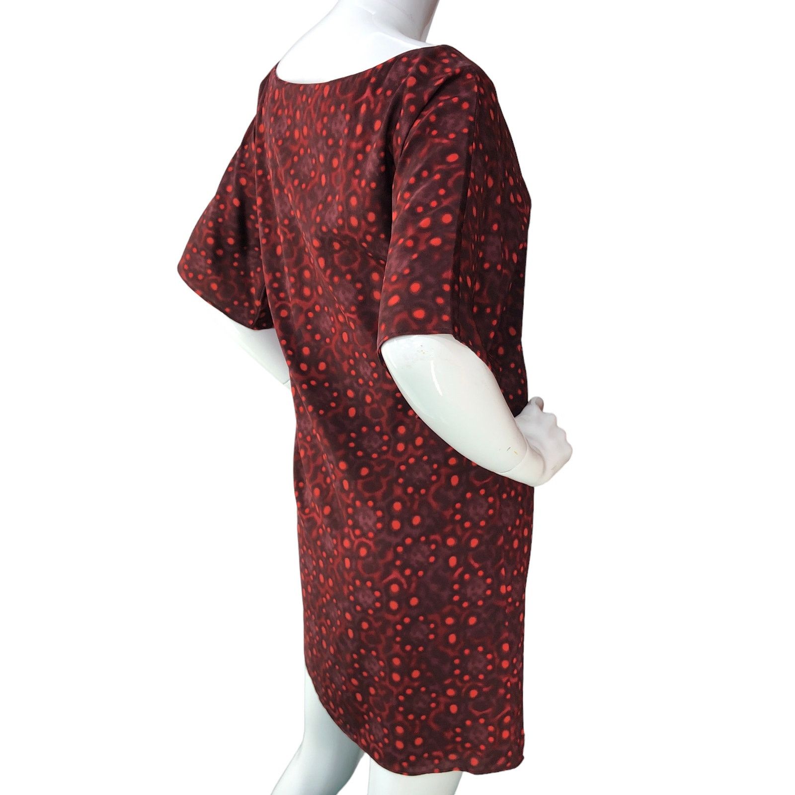 Alice + Olivia Alice + Olivia A+O Size S Shift Dress Kaleidoscope Silk Red Size S / US 4 / IT 40 - 8 Thumbnail