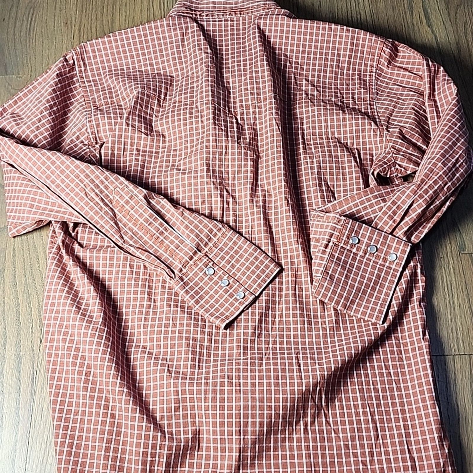Wrangler Vintage Wrangler Men's Rust Checkered Button Down Shirt Size US M / EU 48-50 / 2 - 6 Thumbnail