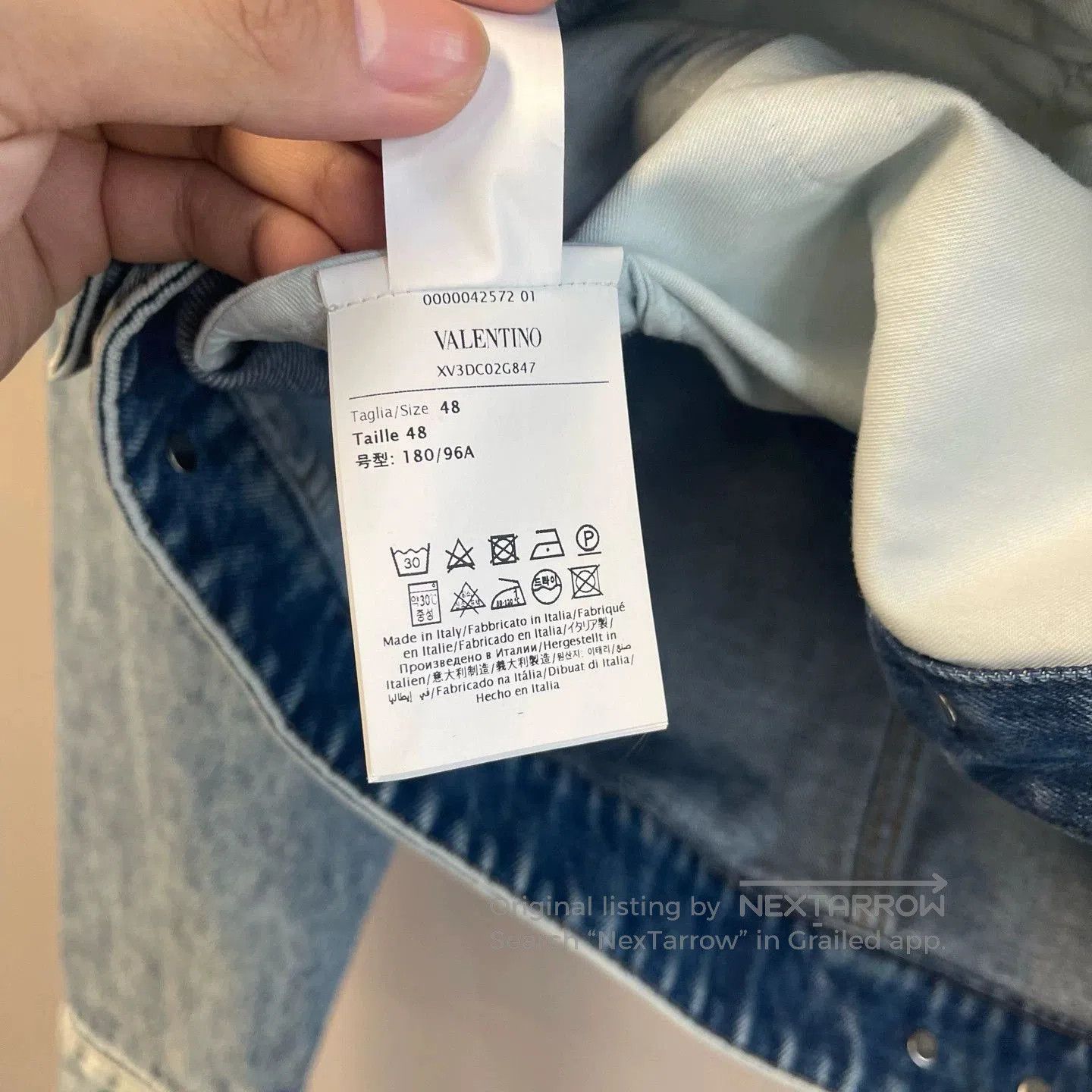 Valentino Valentino Big V Logo Denim Jacket. Size US XL / EU 56 / 4 - 4 Thumbnail
