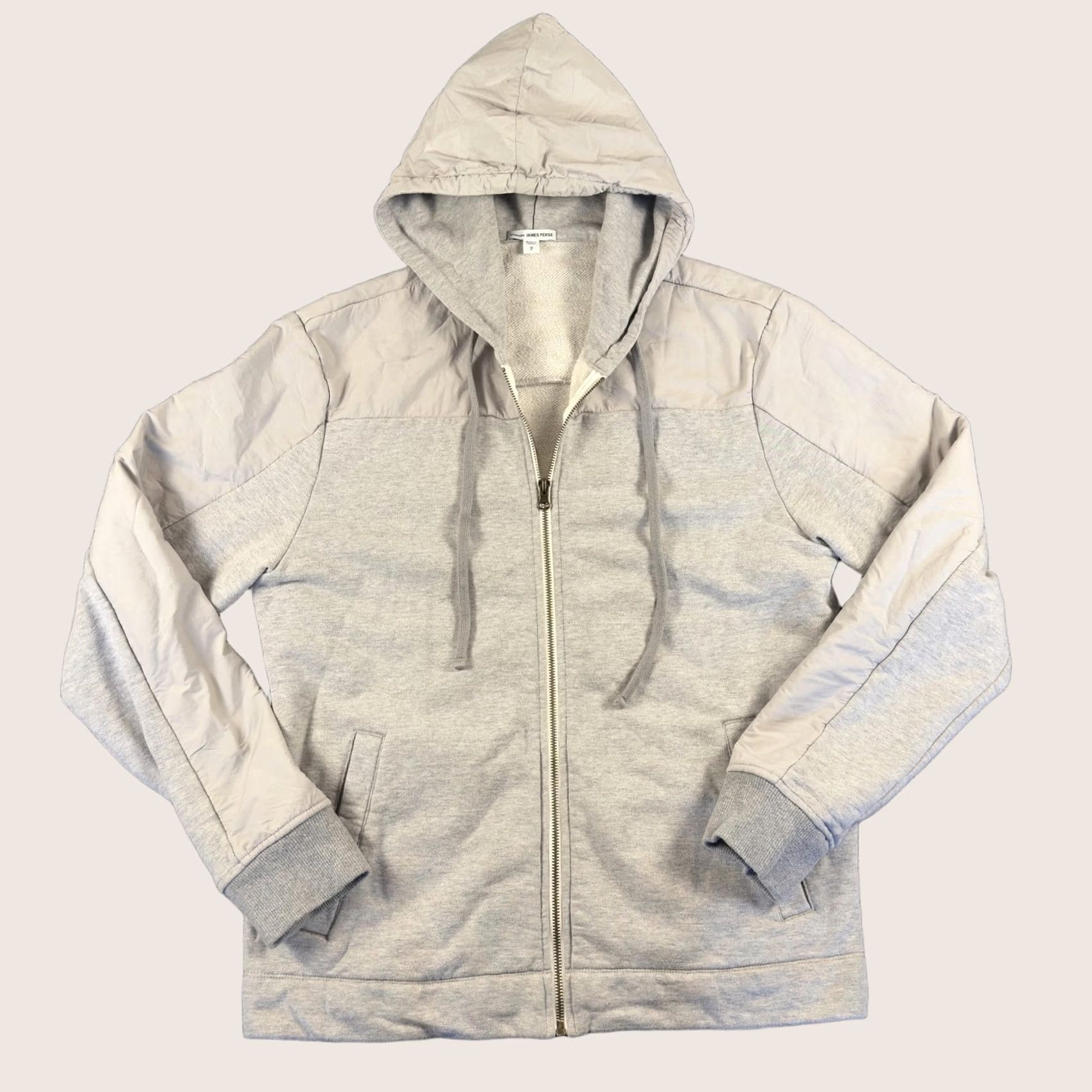James Perse James Perse Hoodie Jacket Gray Womens Size 2 Full Zip Terry Quilted Panel Size XS / US 0-2 / IT 36-38 - 1 Thumbnail