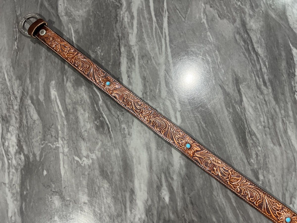 Leather Western Native American : Leather Black Design Turquoise Size ONE SIZE - 3 Thumbnail