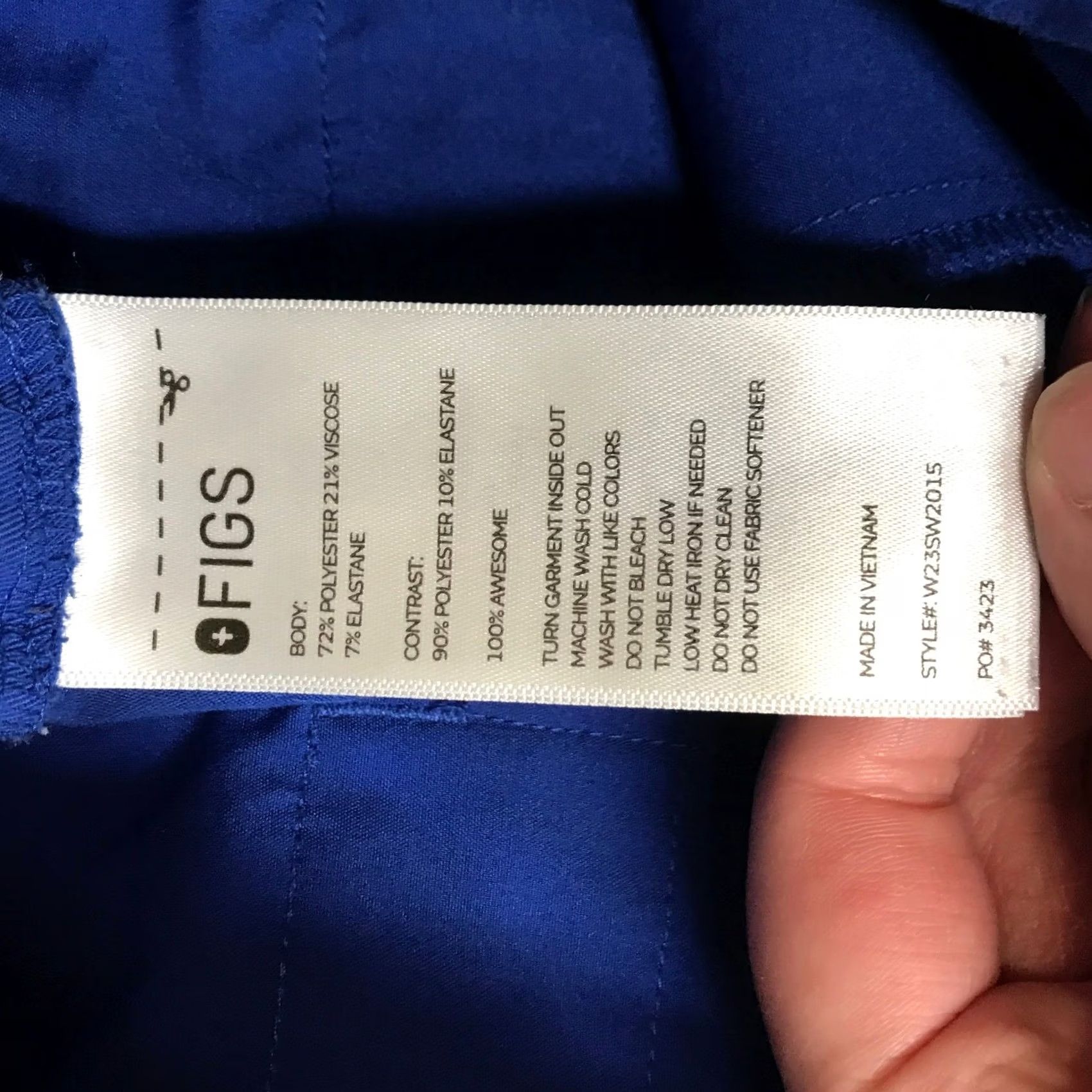 Vintage FIGS Technical Collection Scrub Pants Straight Leg Cargo Pockets XS Blue Women? Unisex Adults Size 26" / US 2 / IT 38 - 7 Thumbnail