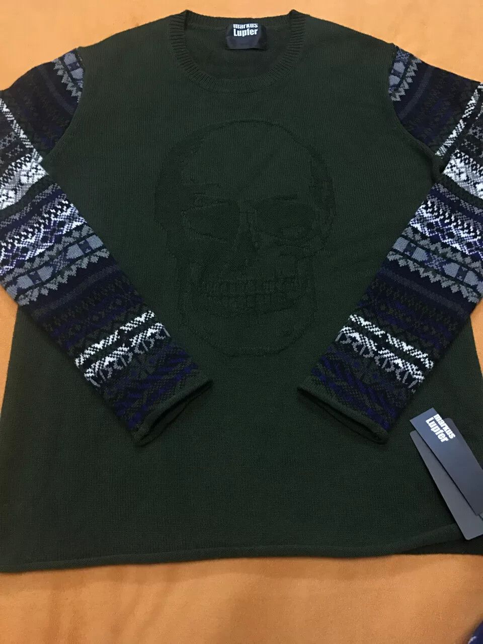 Markus Lupfer Markus Lupfer Skeleton Patchwork Wool Sweater Size US L / EU 52-54 / 3 - 1 Thumbnail