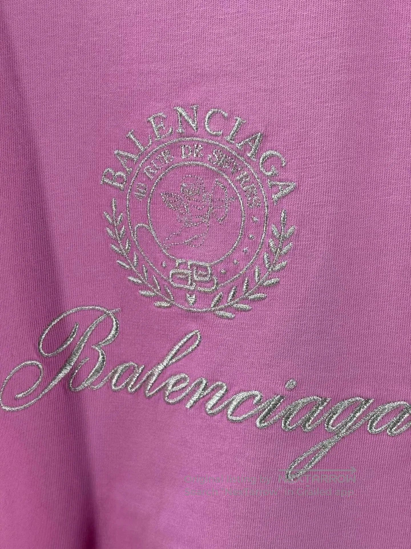 Balenciaga balenciaga pink t-shirt with logo embroidery. Size US XS / EU 42 / 0 - 2 Thumbnail