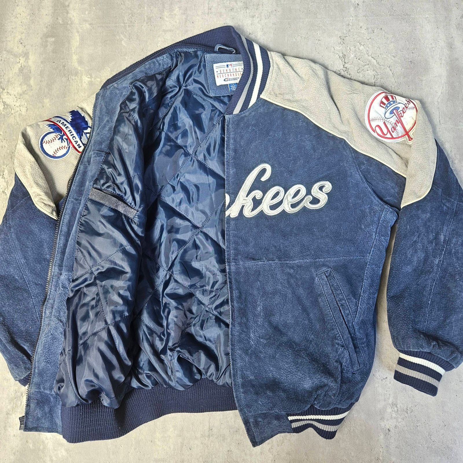 Other VTG New York Yankees Suede Leather Mens Jacket. Size L Size US L / EU 52-54 / 3 - 6 Thumbnail