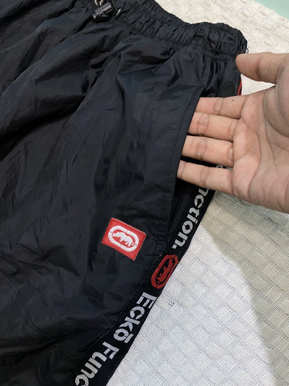 Ecko Unltd. 💥 VINTAGE ECKO 90S BAGGY WIDE LEG SWOOSH TRACK PANTS Y2K Size US 28 / EU 44 - 4 Thumbnail