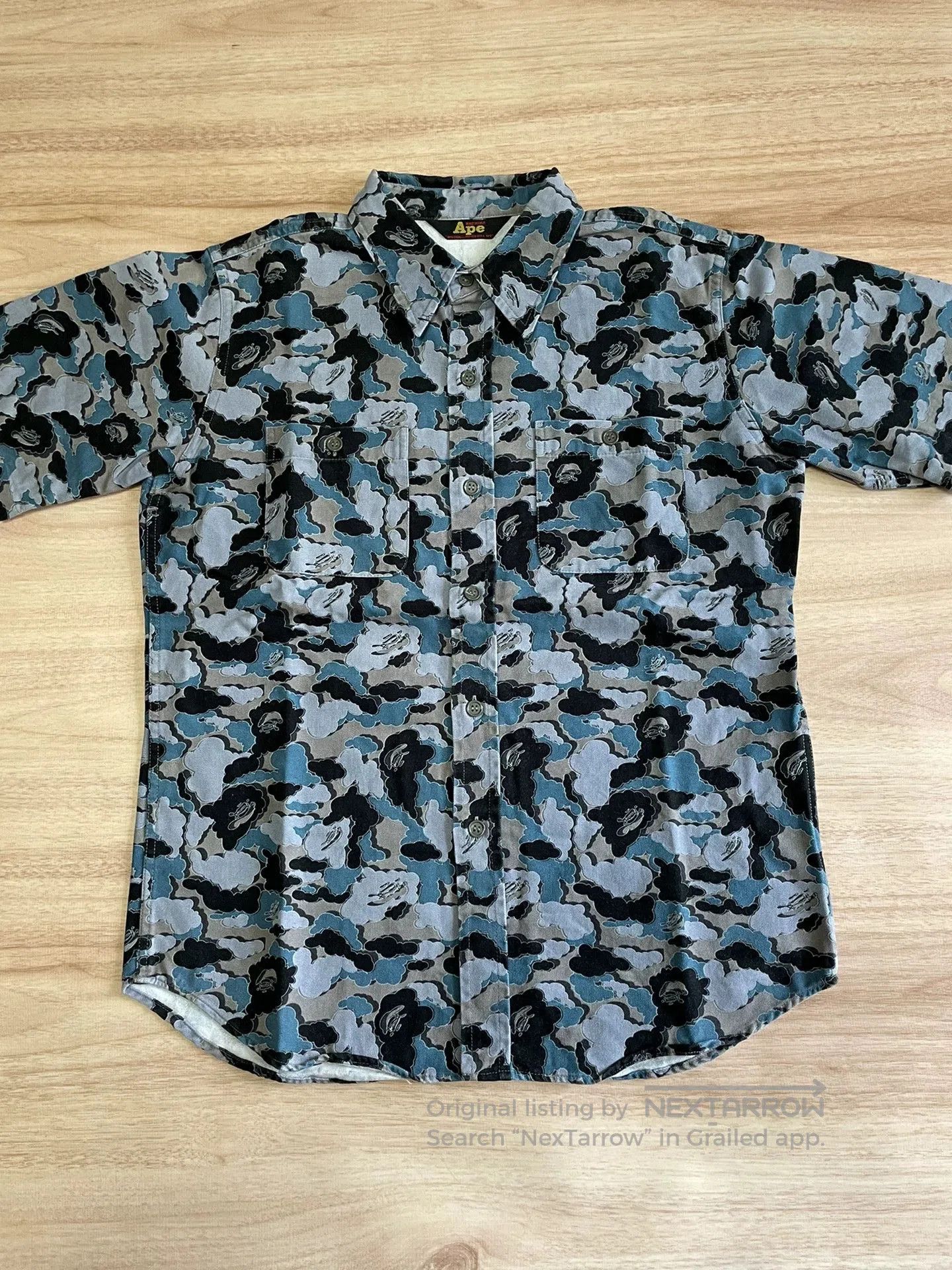 Bape BAPE x OriginalFake Kaws Blue Camo Shirt. Size US S / EU 44-46 / 1 - 2 Thumbnail