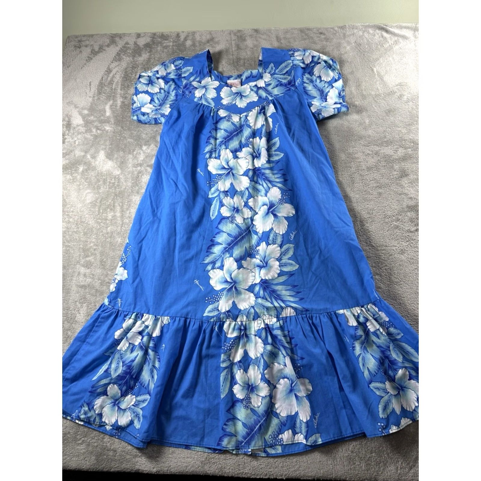 Vintage KALENA FASHIONS OF HAWAII Hawaiian Print Maxi Dress Blue Medium Womens Size M / US 6-8 / IT 42-44 - 2 Thumbnail
