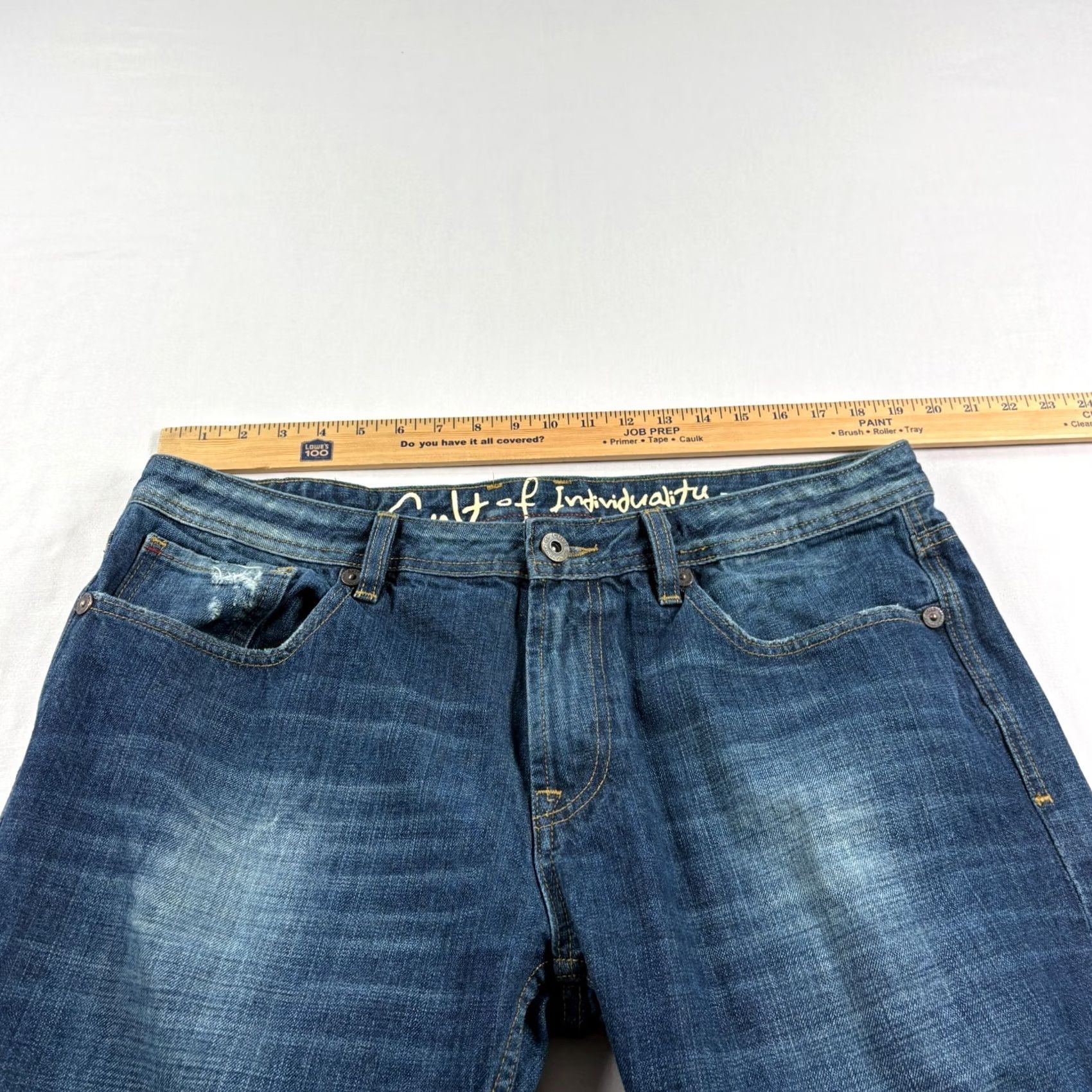Cult Of Individuality Cult Of Individuality Jeans Mens 38x34 Blue Hagen Relaxed Tapered Distressed Denim Regular Mens Jeans Distressed Blue 90s? Size US 38 / EU 54 - 7 Thumbnail