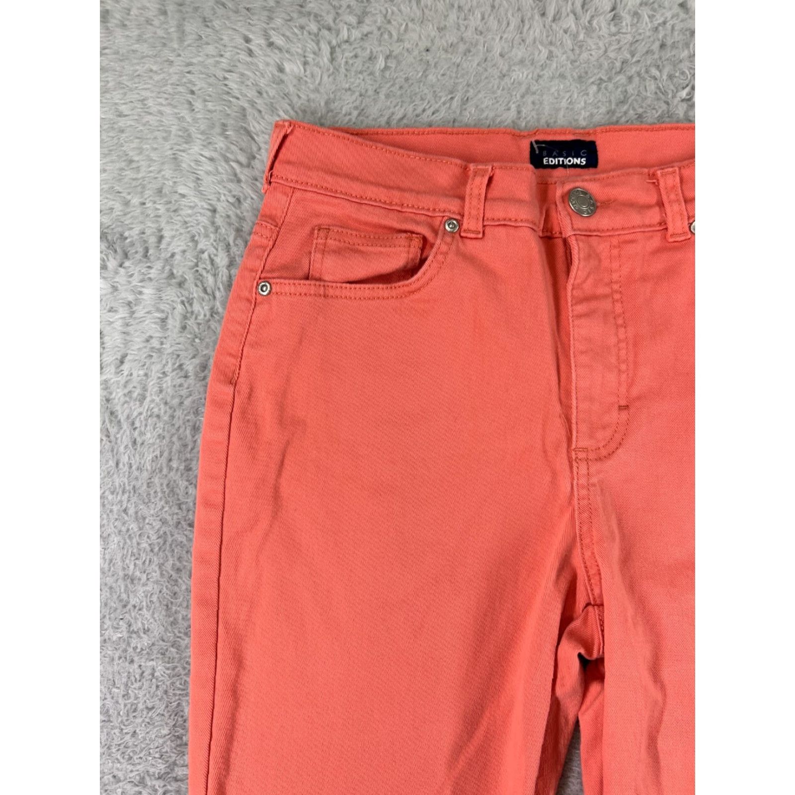 Gloria Vanderbilt Basic Editions Jeans Womens 6 Coral Denim Stretch Cotton Blend Pockets Size 32" / US 10 / IT 46 - 7 Thumbnail