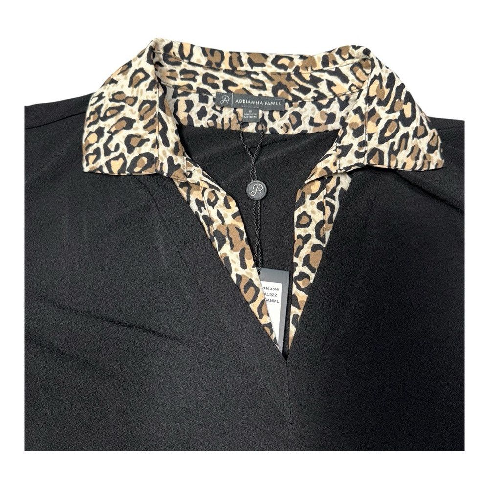 Adrianna Papell NWT New $89 Adrianna Papell V-Neck Flutter Sleeve Black ani Size XL / US 12-14 / IT 48-50 - 5 Thumbnail