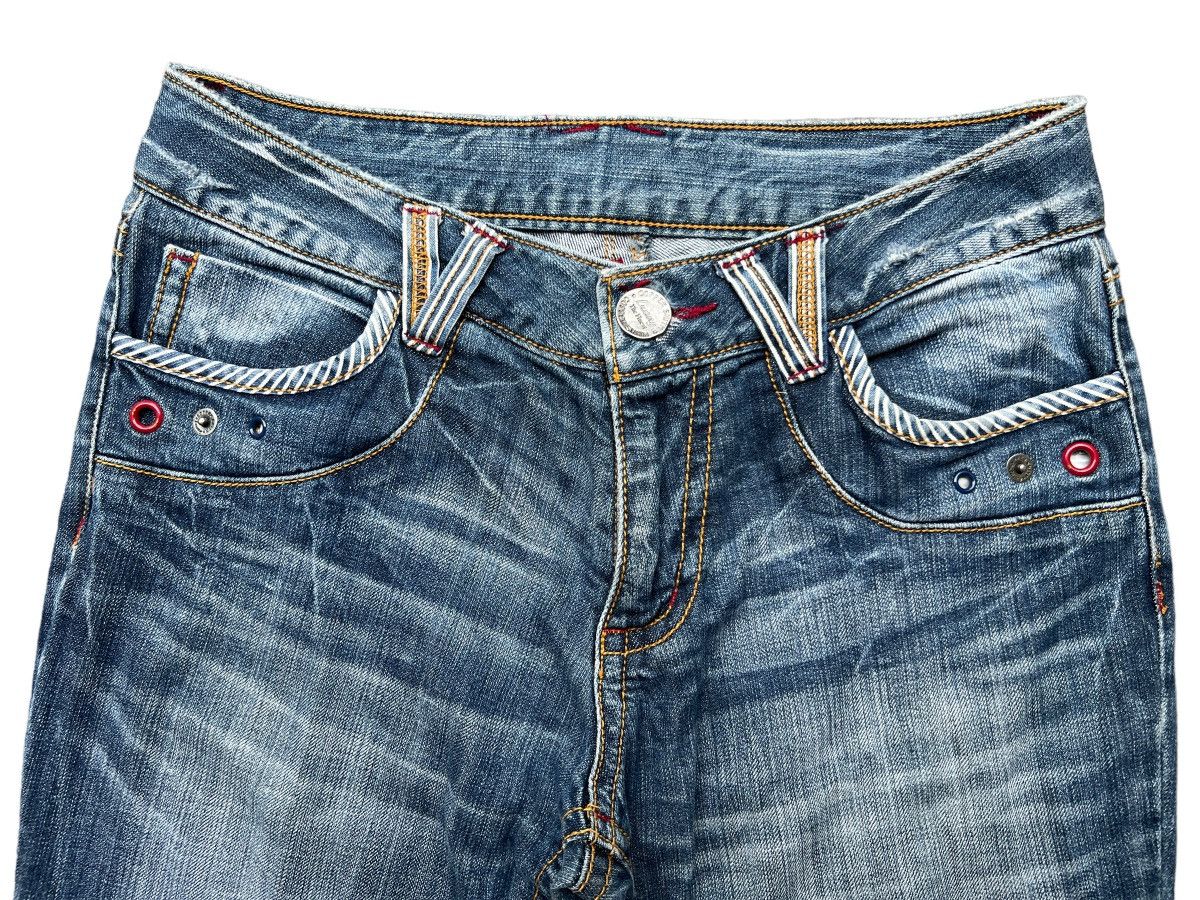 Japanese Brand Flare Copper Smith Distressed Wideleg Denim Jeans 32x33 Size US 32 / EU 48 - 8 Thumbnail