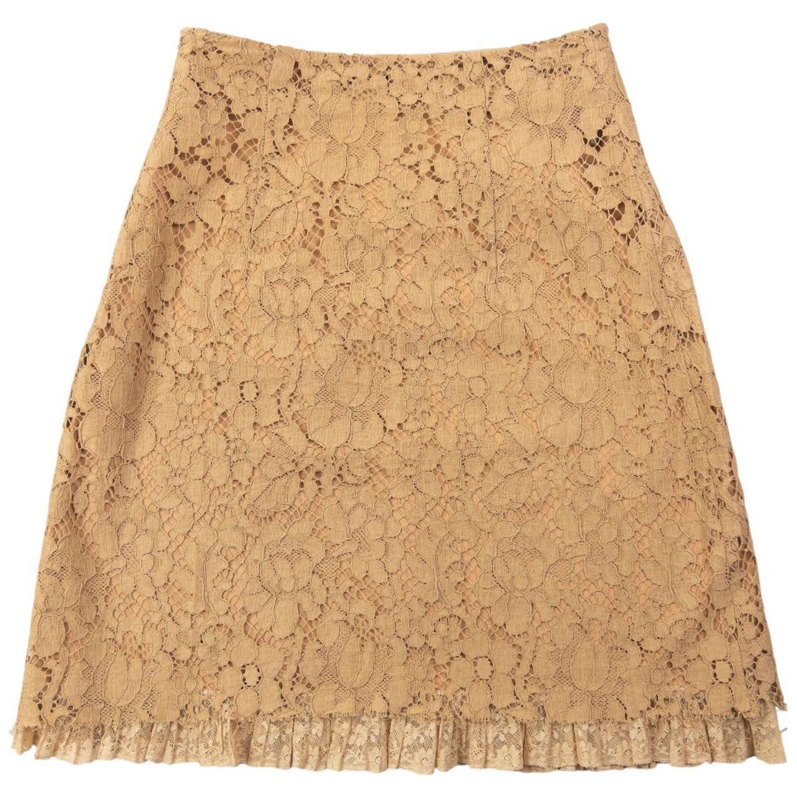 Miu Miu Vintage Miu Miu Lace Skirt Womens Size W23 Size 24" / US 00 / IT 34 - 1 Thumbnail