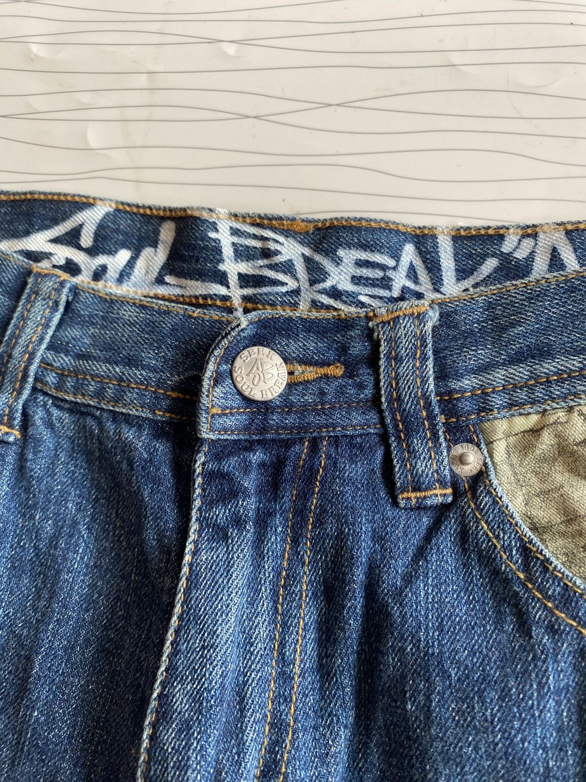 JNCO Vintage Y2K SOUL BREAK Denim Baggy Jeans Buckle Back Size US 30 / EU 46 - 6 Thumbnail