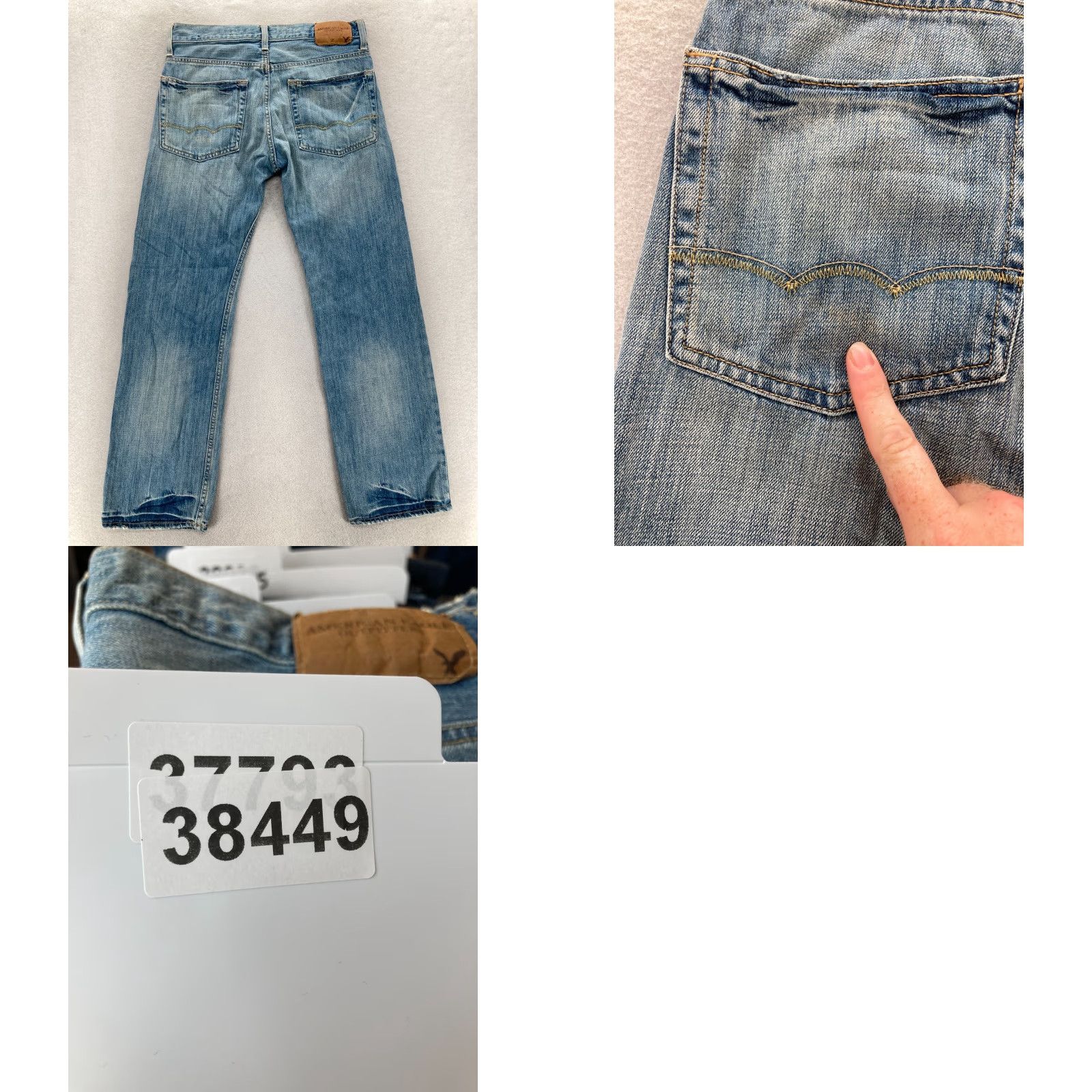 American Eagle Outfitters American Eagle Jeans Mens 31x32 Relaxed Straight Denim Blue 5-Pocket Grunge Rock Southwestern Style Jeans Mens Size US 31 - 9 Thumbnail