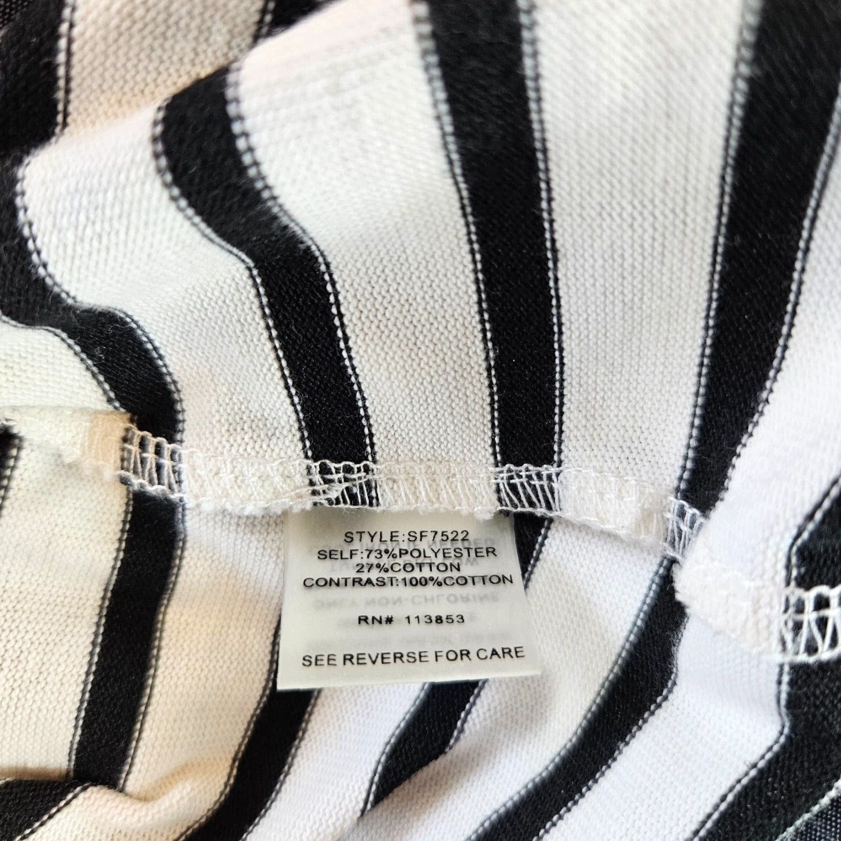 Market Market & Spruce Womens Top 3/4 Sleeve Size M Black White Stripe Blouse Shirt Multicolor Pattern Striped Casual Womens Size M / US 6-8 / IT 42-44 - 4 Thumbnail