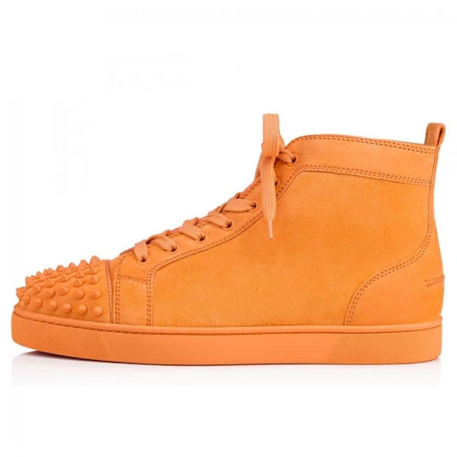 Christian Louboutin Christian Louboutin Lou Spikes Flat Melon Orange Suede High Size US 11 / EU 44 - 3 Thumbnail