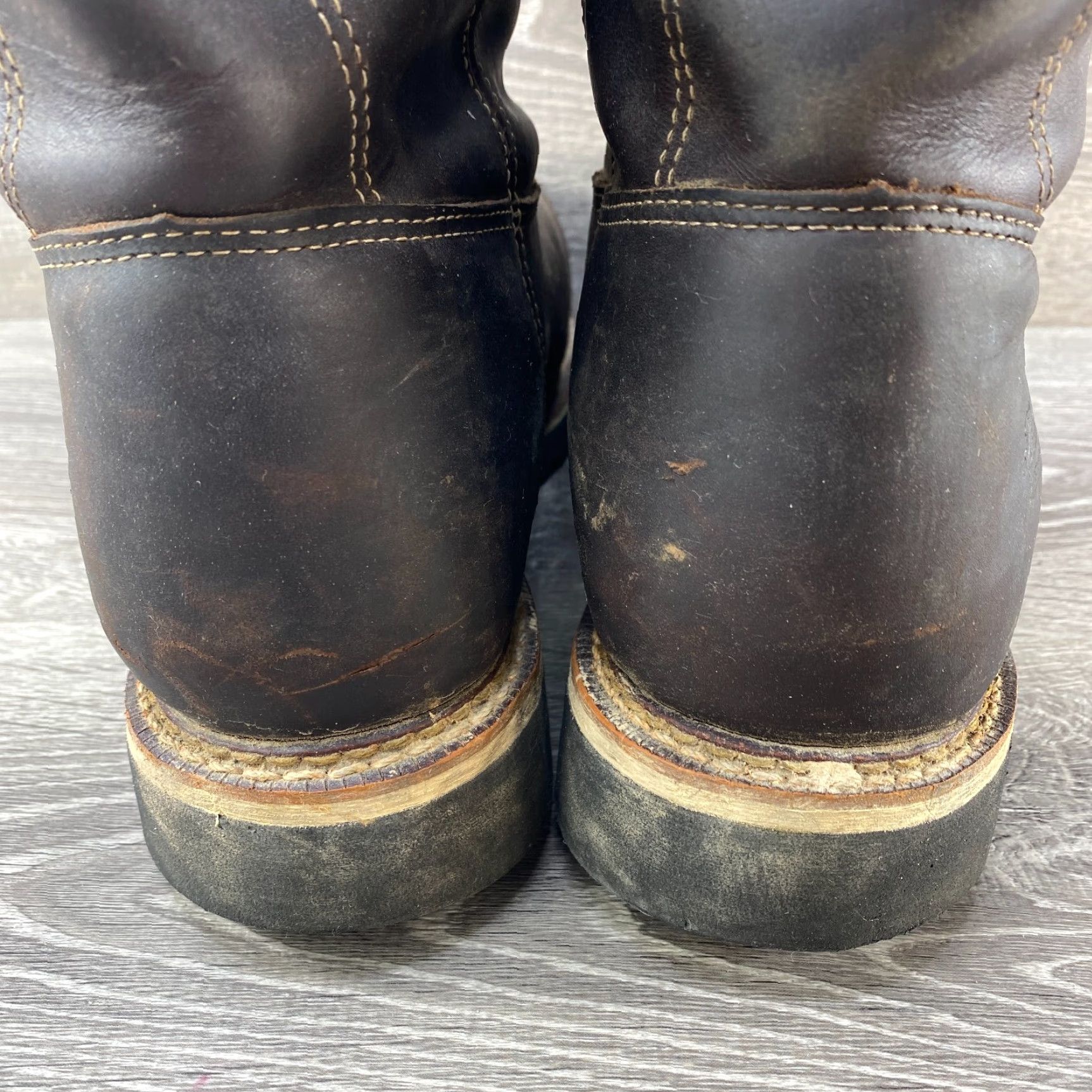 Thorogood VINTAGE Thorogood Mens Pull-On Composite Steel Safety Toe Work Brown Leather Boots 12 EE Men Leather 804-4369 US-made Cowboy Style Boots Size US 12 / EU 45 - 7 Thumbnail