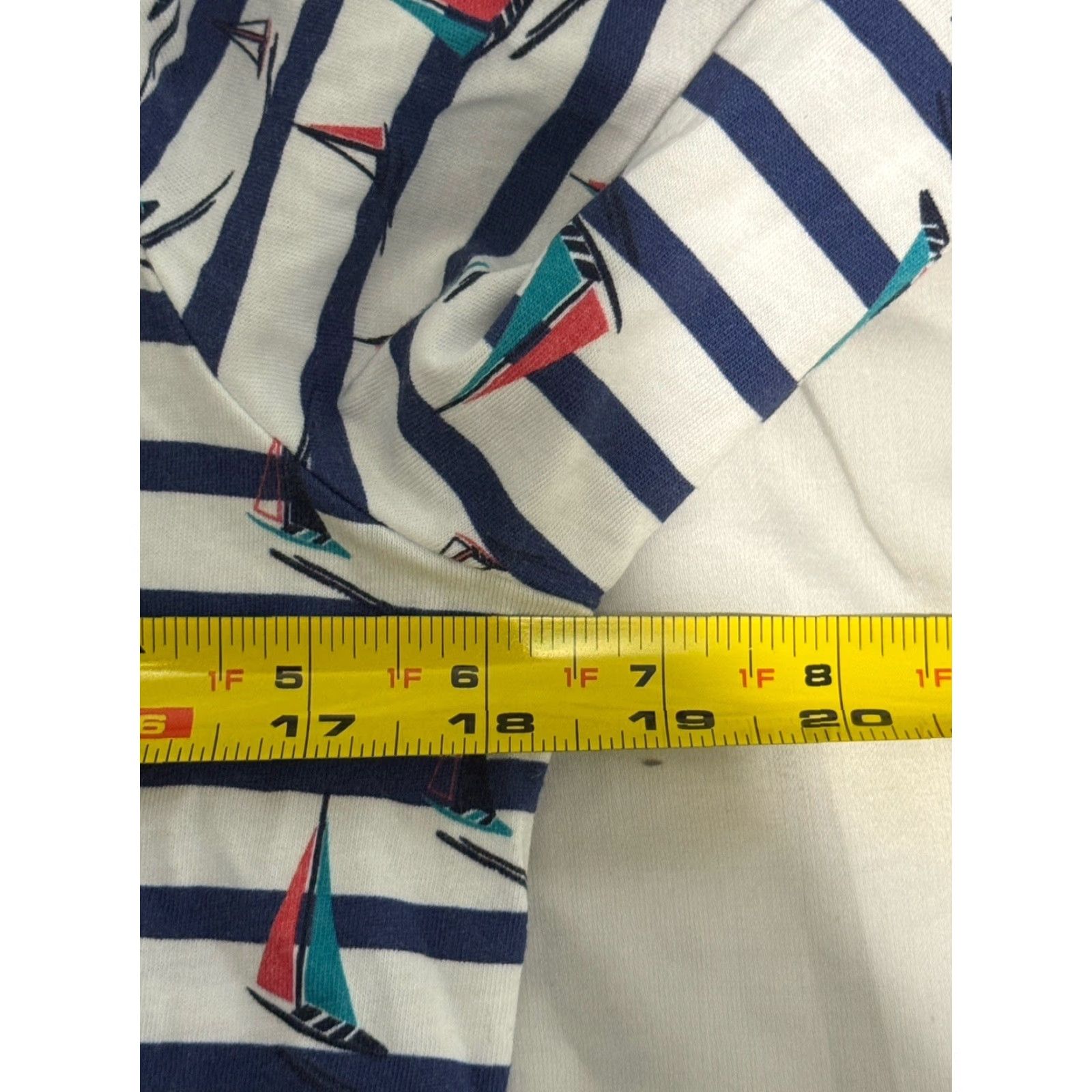 Saint James VINTAGE Saint-James Women’s Cotton Long Sleeve T-Shirt Nautical Striped Sailboats Size 12 Size XL / US 12-14 / IT 48-50 - 4 Thumbnail