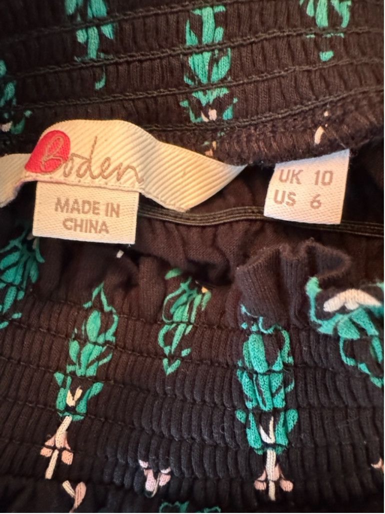 Boden Boden Smocked High-Neck Blouse Black Green Floral Size 6 Size M / US 6-8 / IT 42-44 - 4 Thumbnail