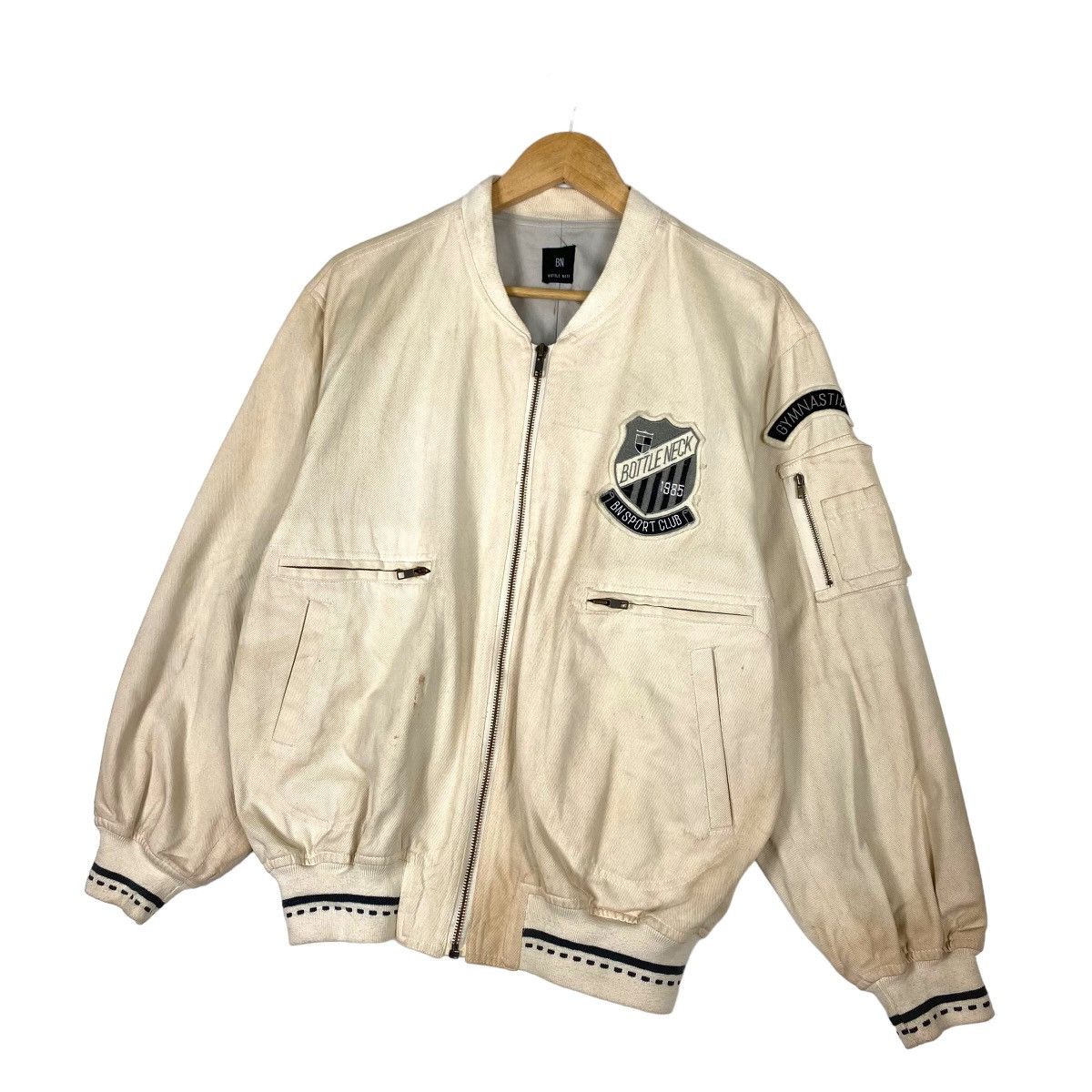 Japanese Brand Vintage Bottle Neck Sports Club Bomber Jacket Size US L / EU 52-54 / 3 - 2 Thumbnail