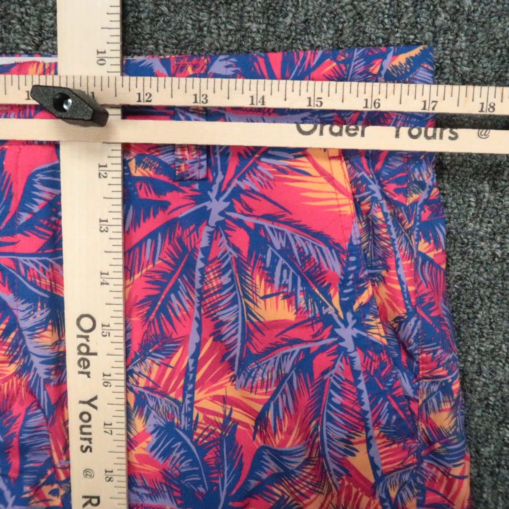 Hreski Golf Shorts Mens 34 Pink Geometric Chino Casual Stretch Pockets