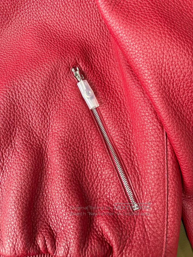 Hermes Hermes Red soft deerskin zip-up jacket Size XS / US 0-2 / IT 36-38 - 8 Thumbnail