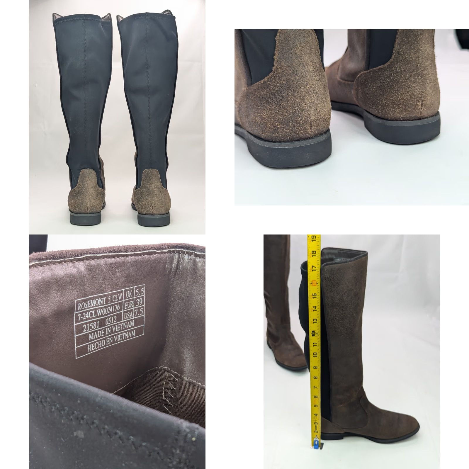 Lacoste Lacoste Rosemont 5 CLW Leather Riding Boot Women 7.5 Brown 17" Tall Elastic Calf Size US 8 / IT 38 - 8 Thumbnail