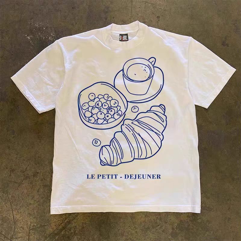 Japanese Brand Washed vintage blueberry cake print cotton t-shirt Size US M / EU 48-50 / 2 - 1 Thumbnail