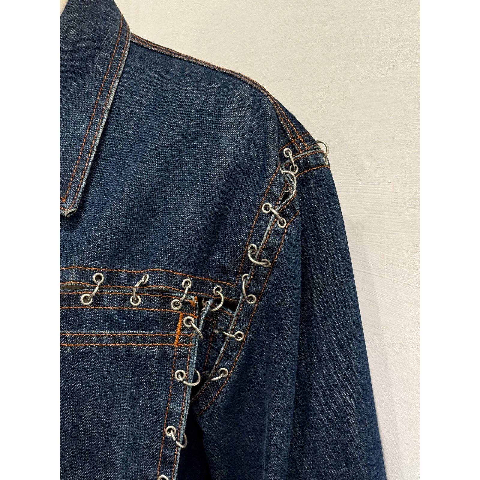 Jean Paul Gaultier 2000s Jean Paul Gaultier pierced patchwork denim jacket Size US L / EU 52-54 / 3 - 6 Thumbnail