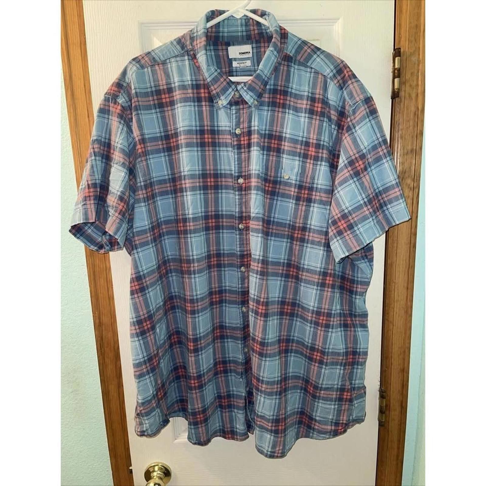 Other Sonoma Modern Fit Plaid Short Sleeve Shirt Size US XXL / EU 58 / 5 - 1 Thumbnail