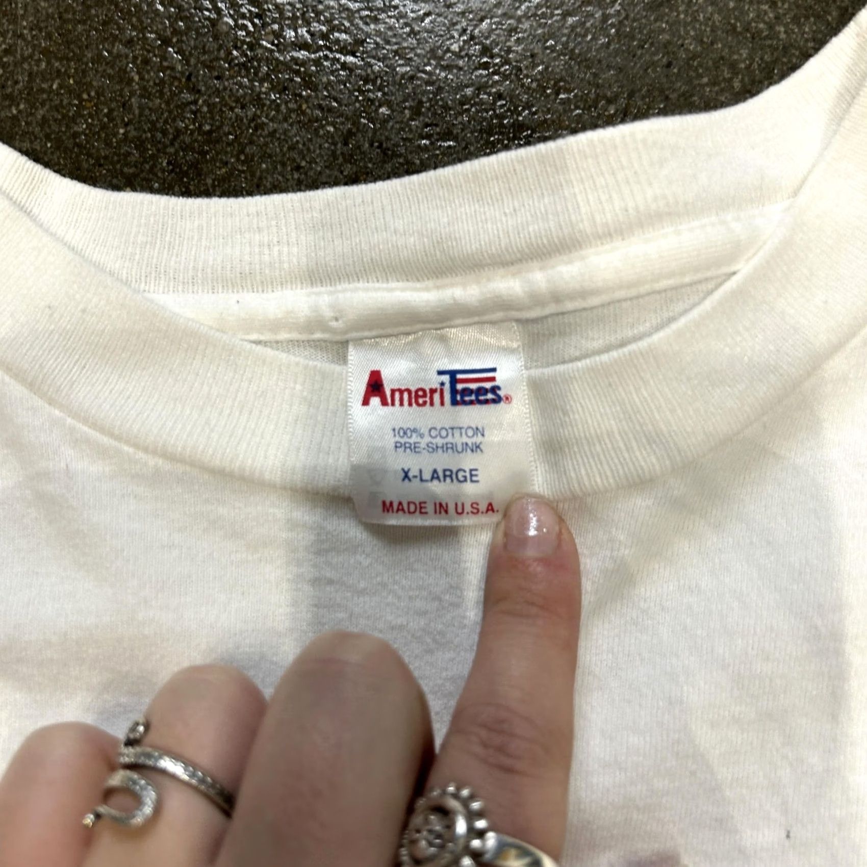 Vintage VINTAGE AmeriTees Shirt Mens XL White Super 6 Lotto Graphic Print 90s Promo Money Size US XL / EU 56 / 4 - 3 Thumbnail