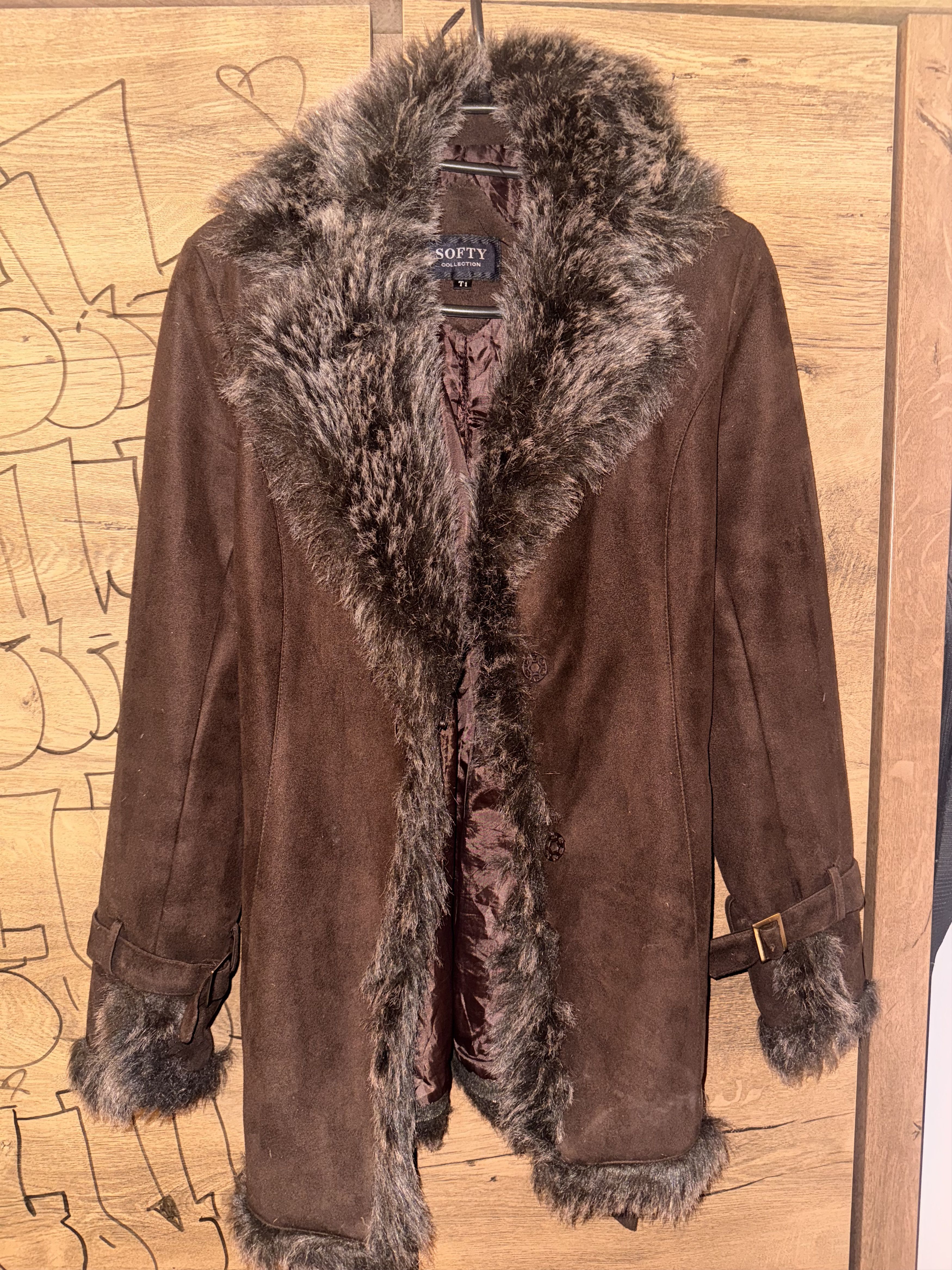 Other Vintage brushed leather jacket with fur Size S / US 4 / IT 40 - 2 Thumbnail