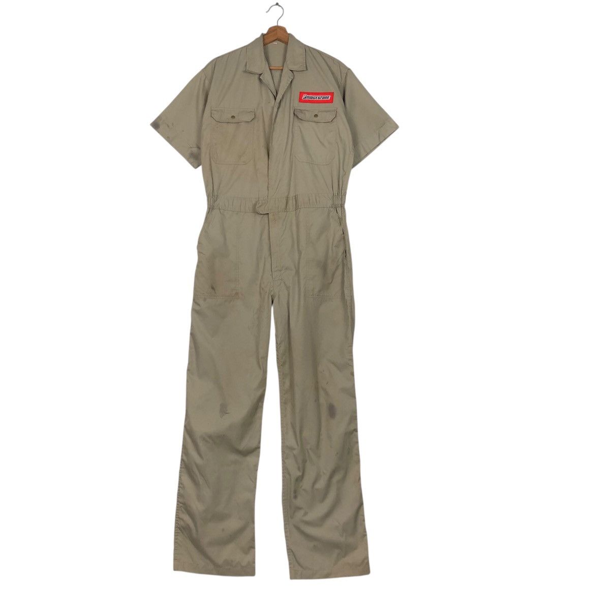Japanese Brand 📌Vintage Worker Coverall Long Bridgestone Big Logo Size US 34 / EU 50 - 2 Thumbnail