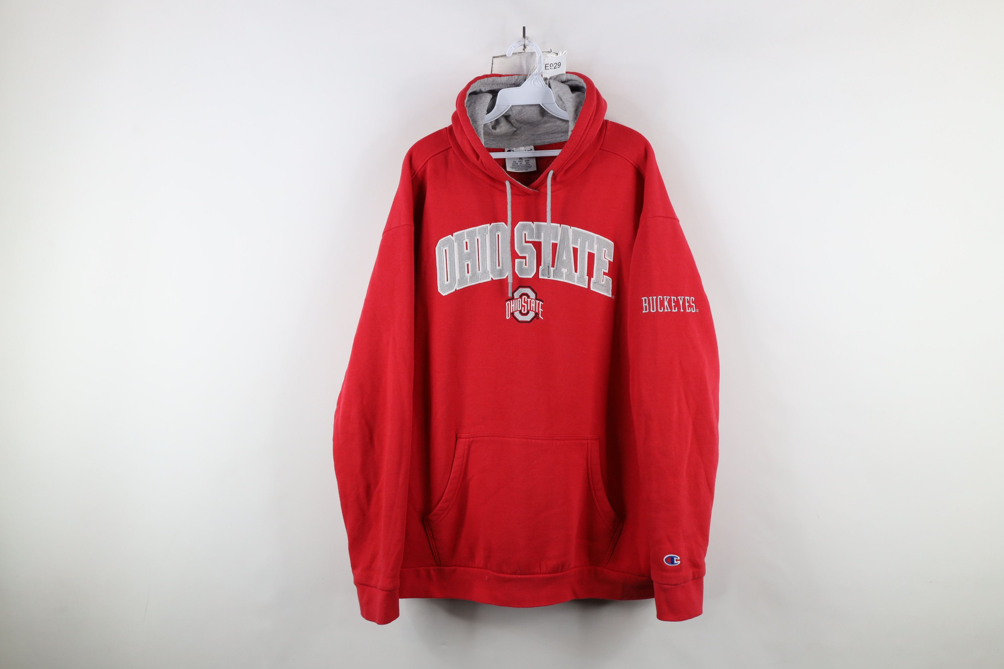 Vintage Champion Ohio State University Football Hoodie Red