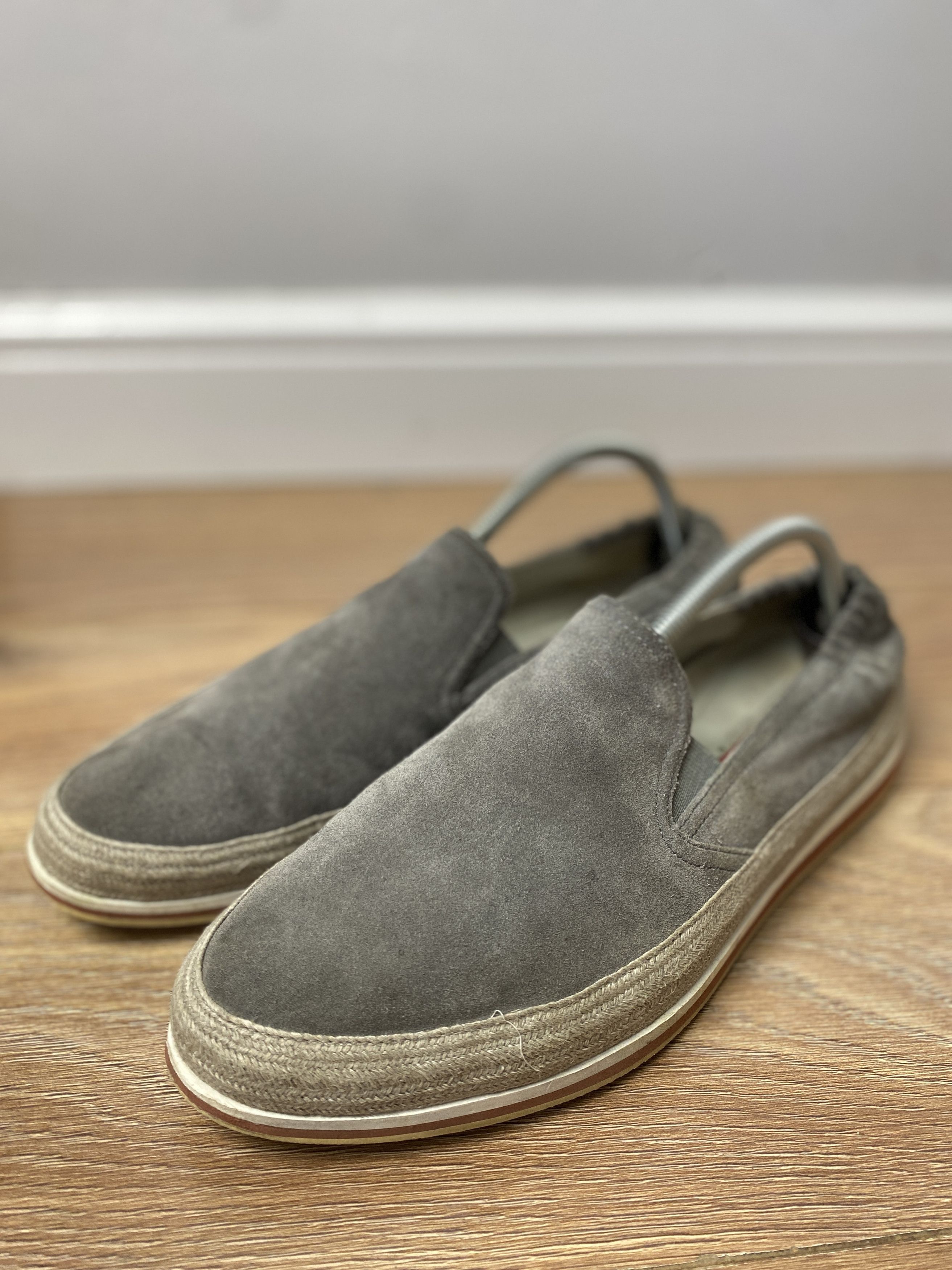 Prada Prada luxury slip ons suede gray espadrilles Size US 10 / EU 43 - 1 Thumbnail
